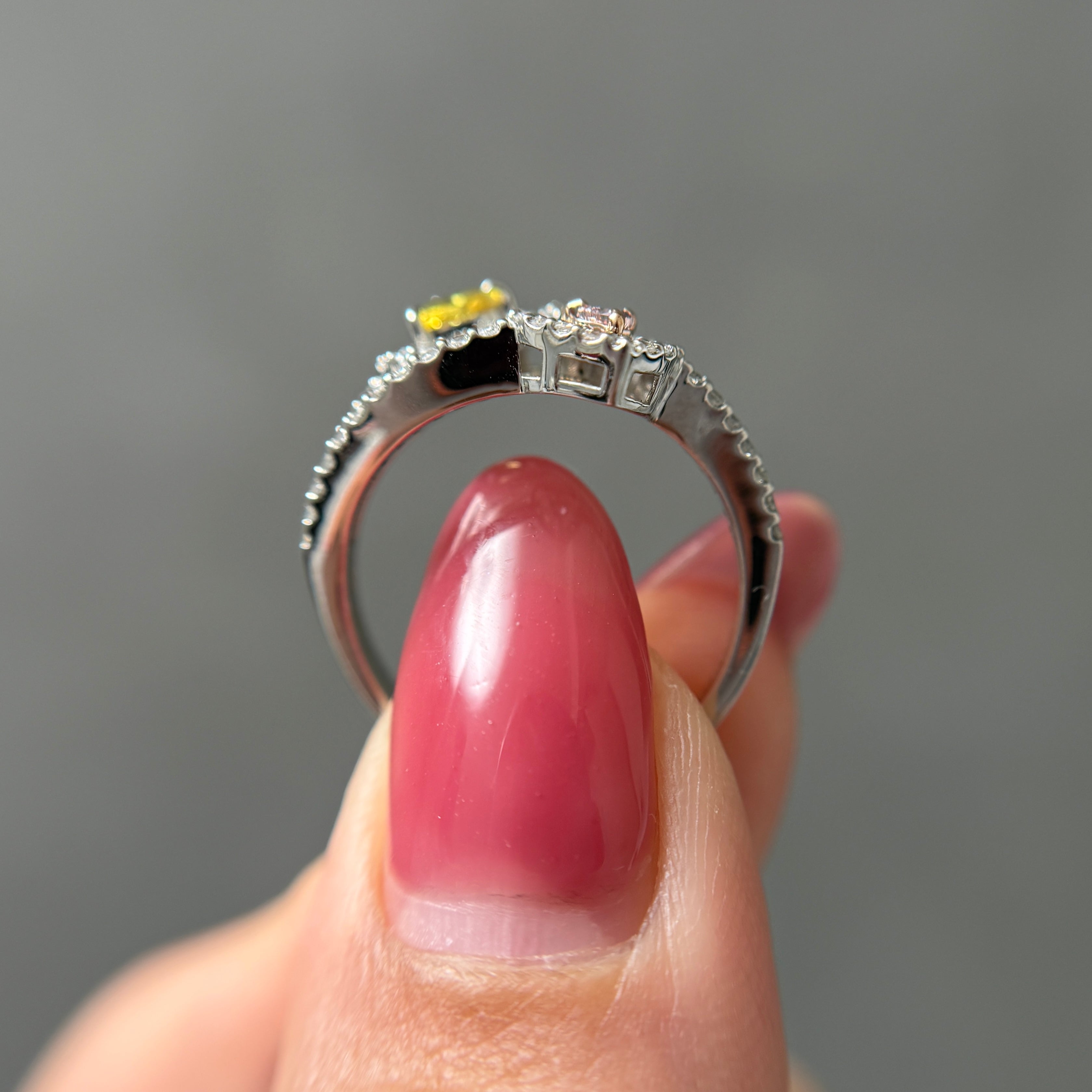 【GIA】〈一点物〉51:ノーヒートサファイアピンクダイヤリング(最短お届け対象)