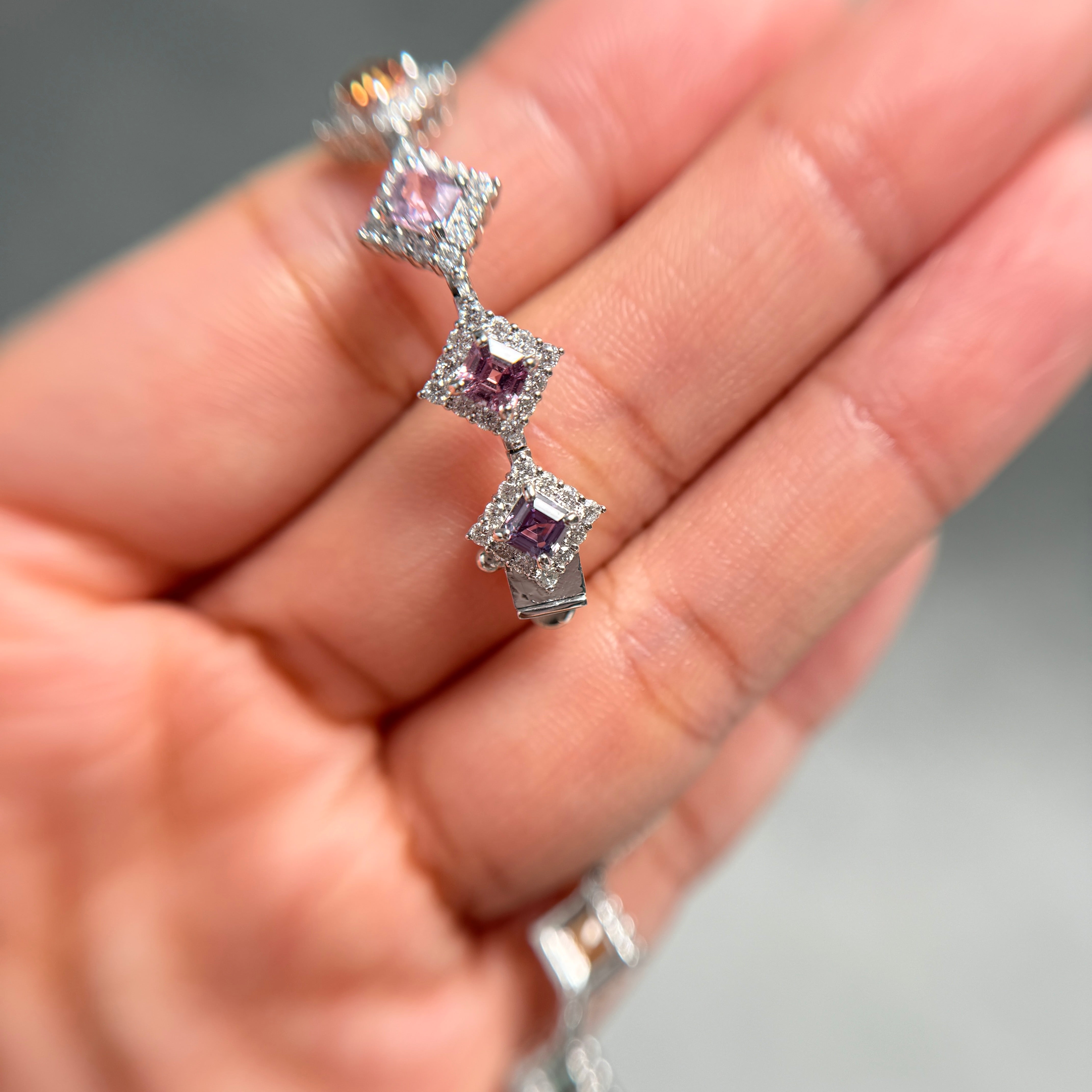 【GIA】〈一点物〉170:ノーヒートマルチカラーサファイアブレスレット