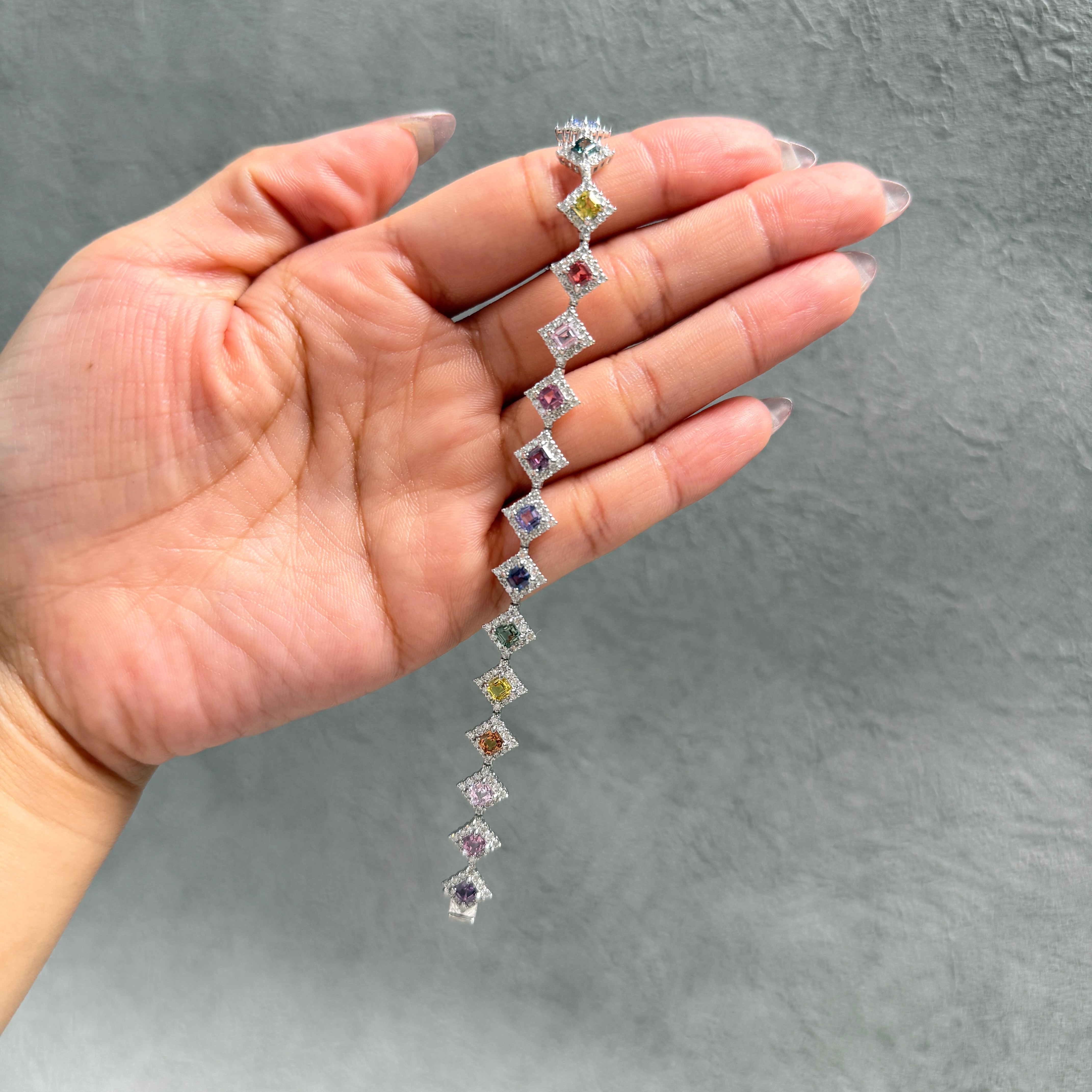 【GIA】〈一点物〉170:ノーヒートマルチカラーサファイアブレスレット