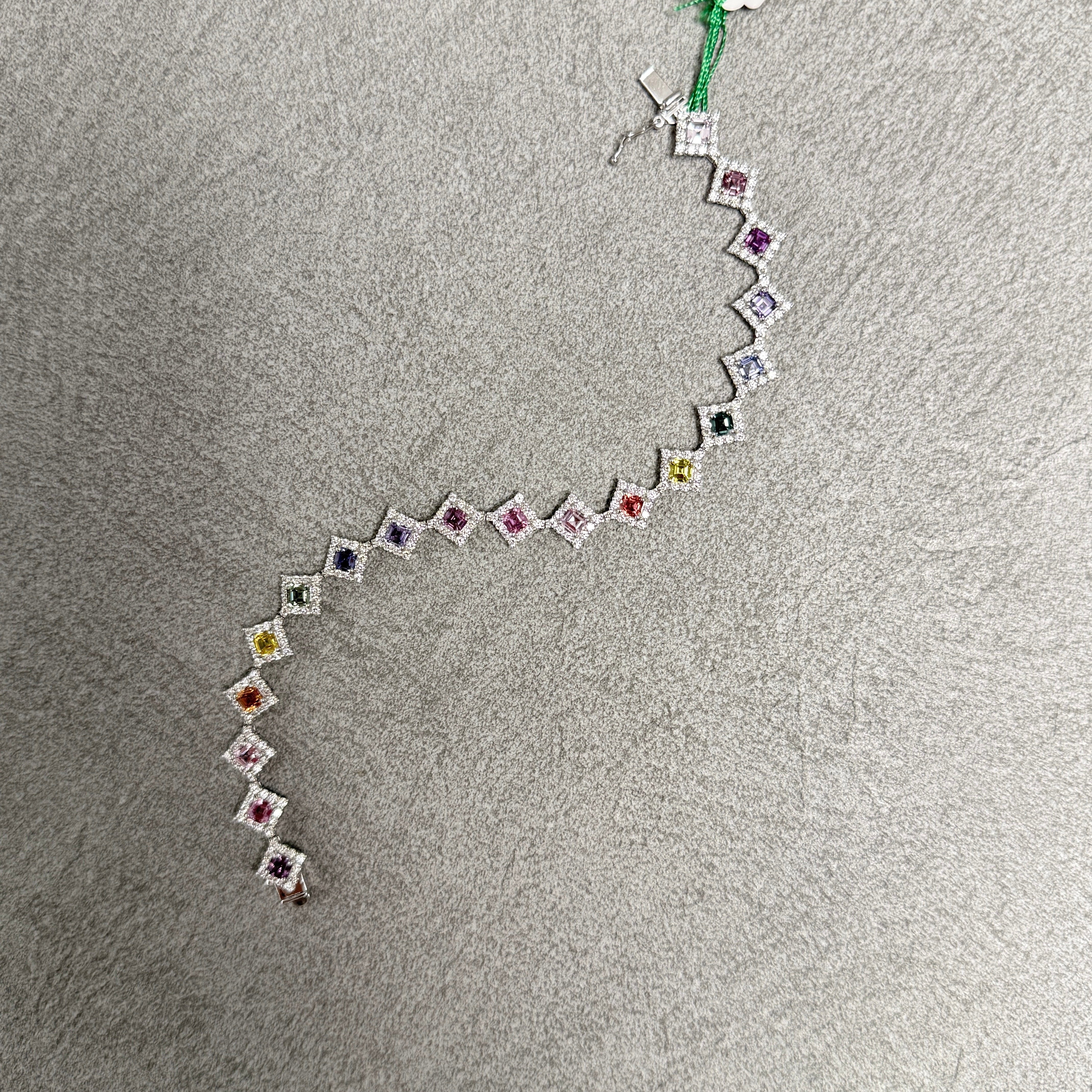 【GIA】〈一点物〉170:ノーヒートマルチカラーサファイアブレスレット