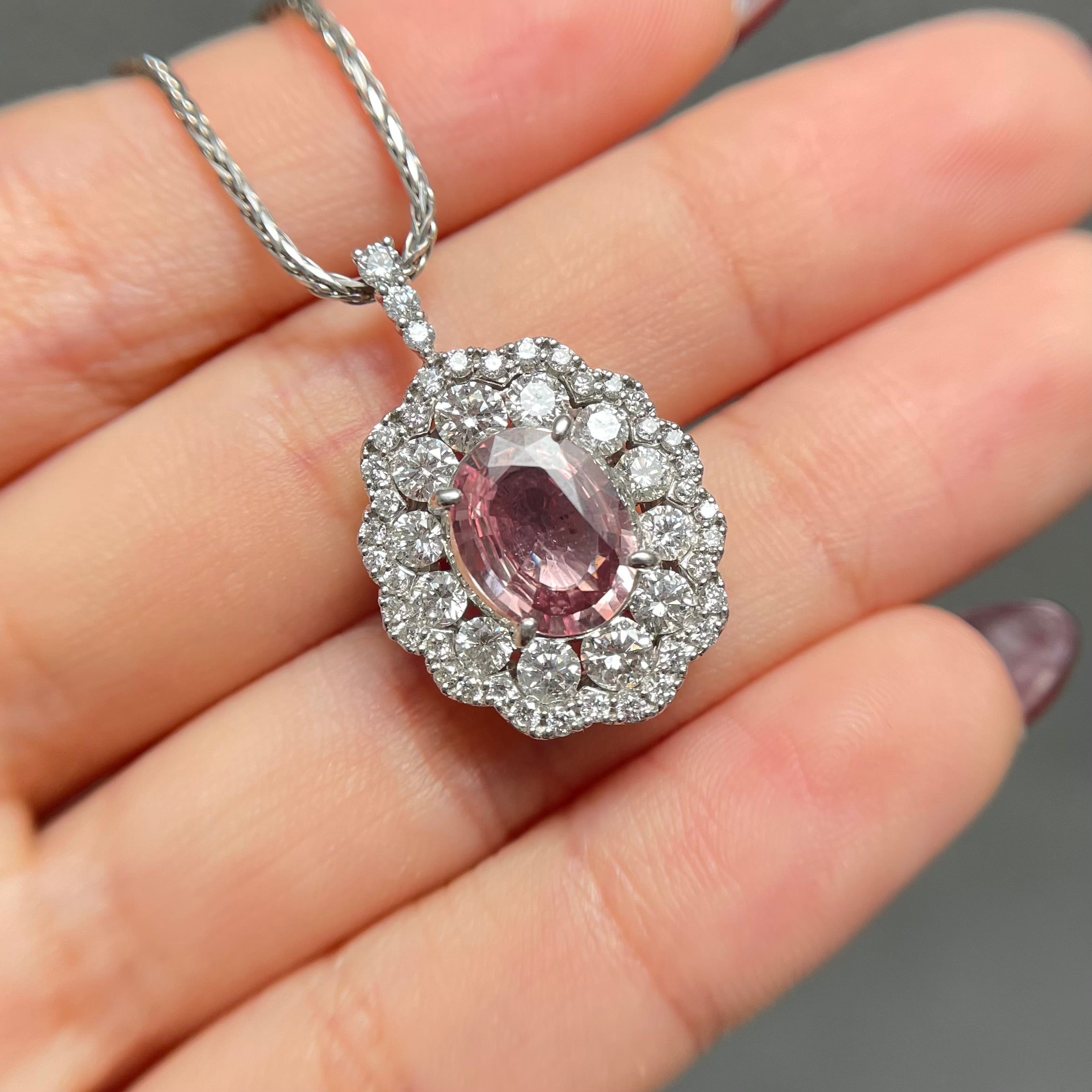 180:【GIA】ノーヒートパパラチアサファイヤ ネックレス
