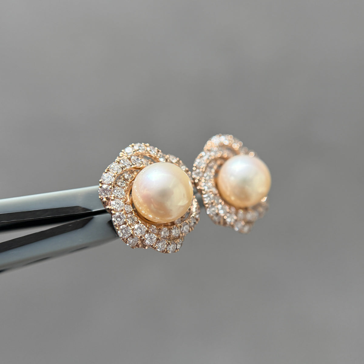 【アコヤ9ｰ9.5mm】ロゼピアス