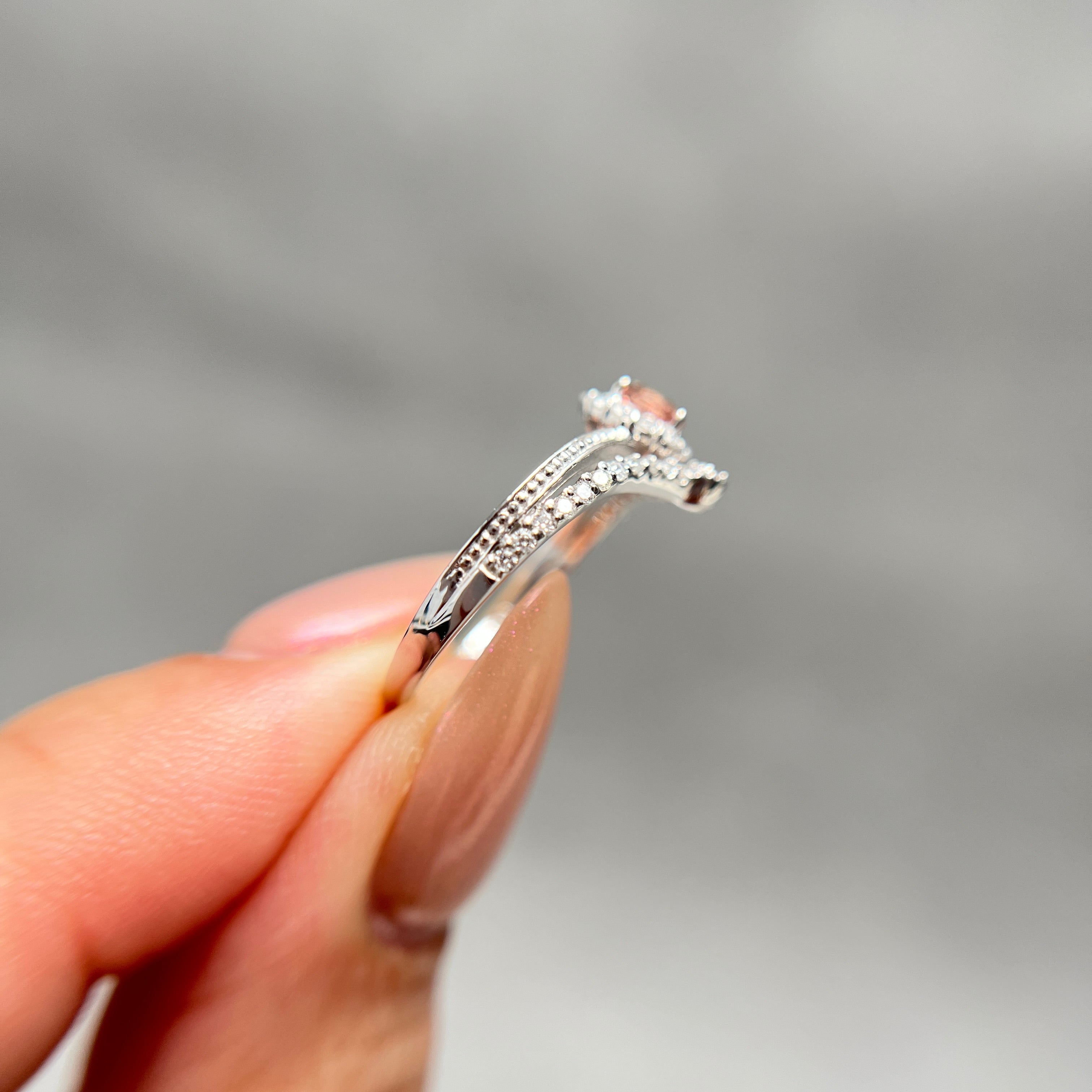 〈一点物〉95：パパラチアサファイア
ピンクダイヤリング