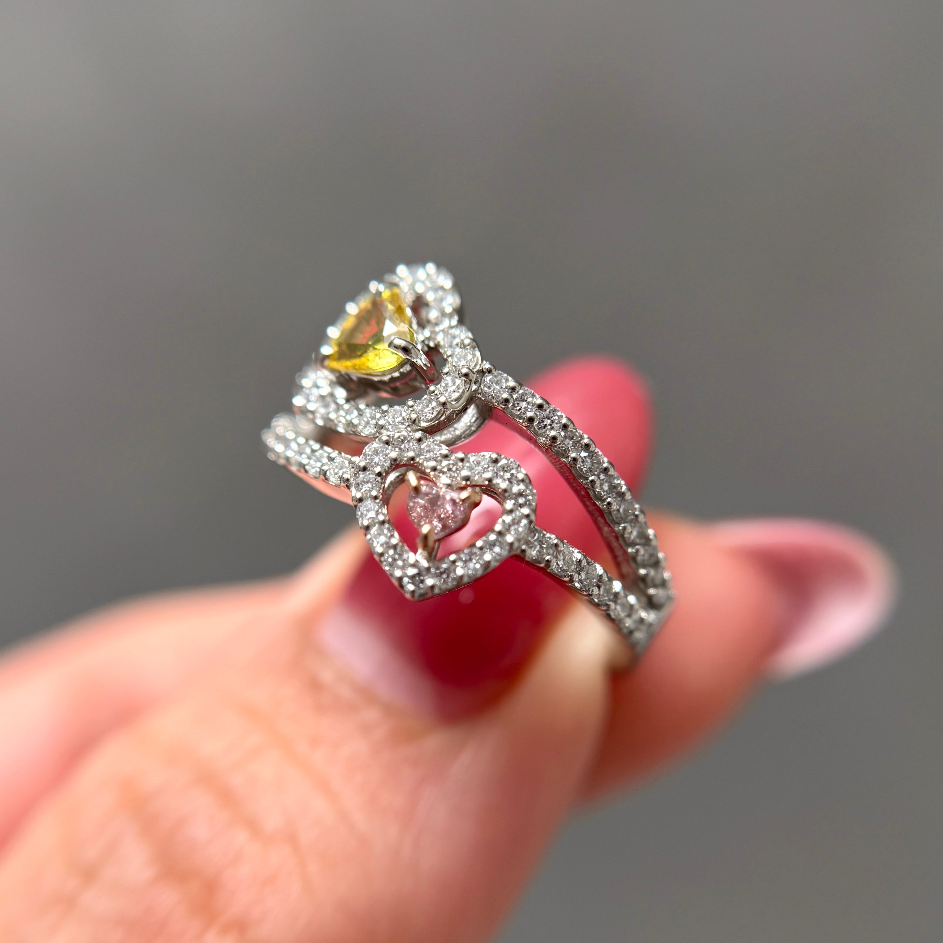 【GIA】〈一点物〉51：ノーヒートサファイアピンクダイヤリング（最短お届け対象）