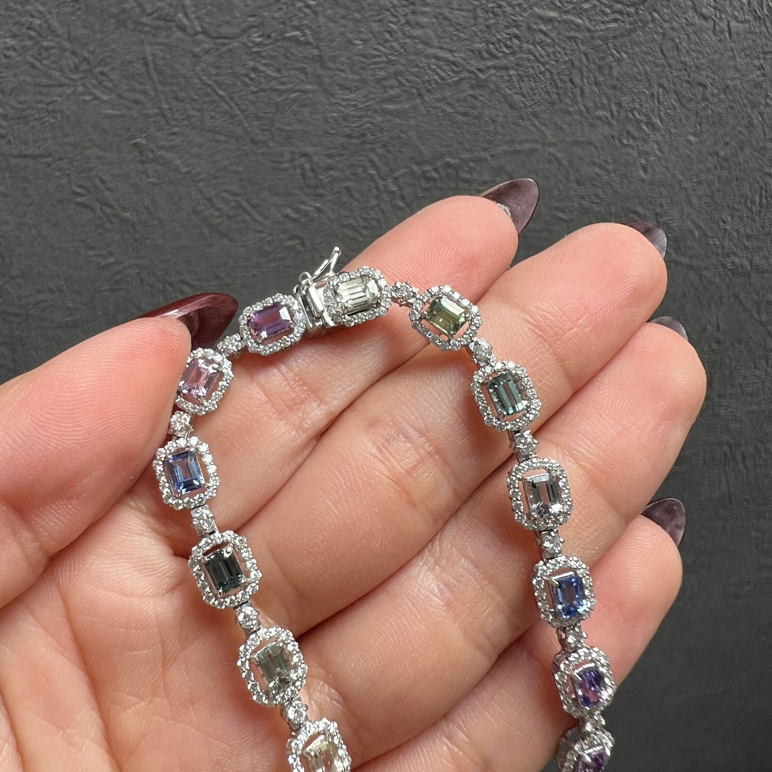 130：【GIA】ノーヒートマルチカラーサファイヤ ネックレス