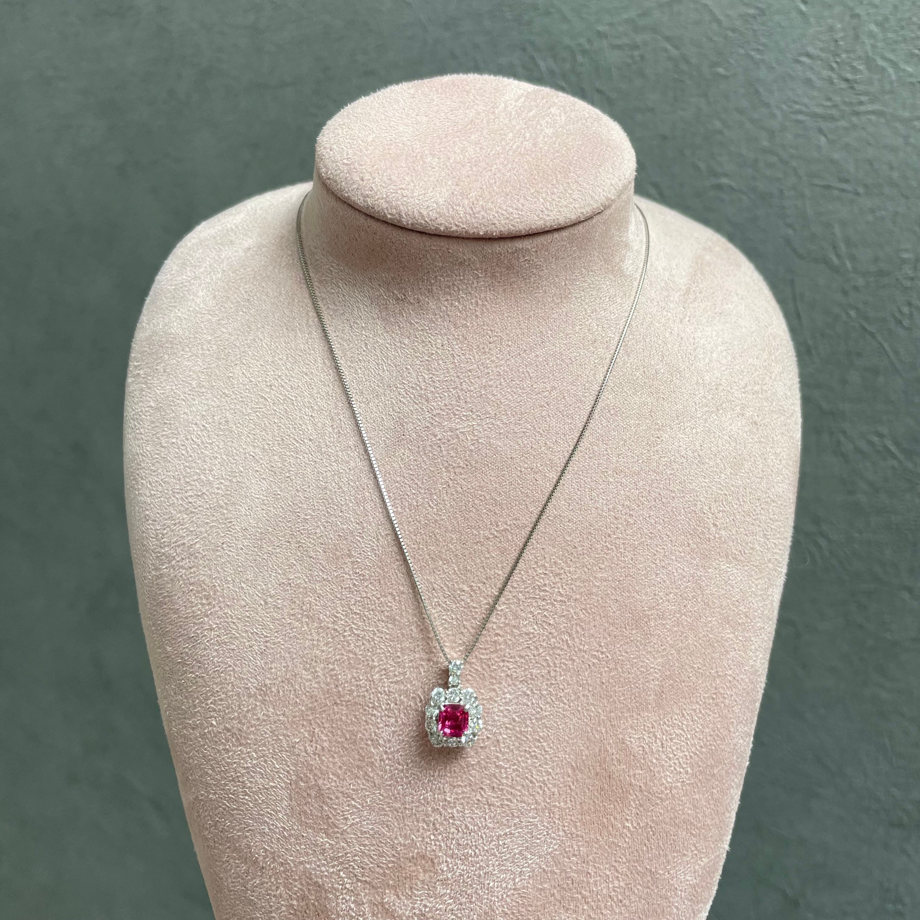 ピンクスピネル⭐︎ネックレス ミルキーピンクスピネルネックレス SP 1.37ct 40cm K18YG 日独