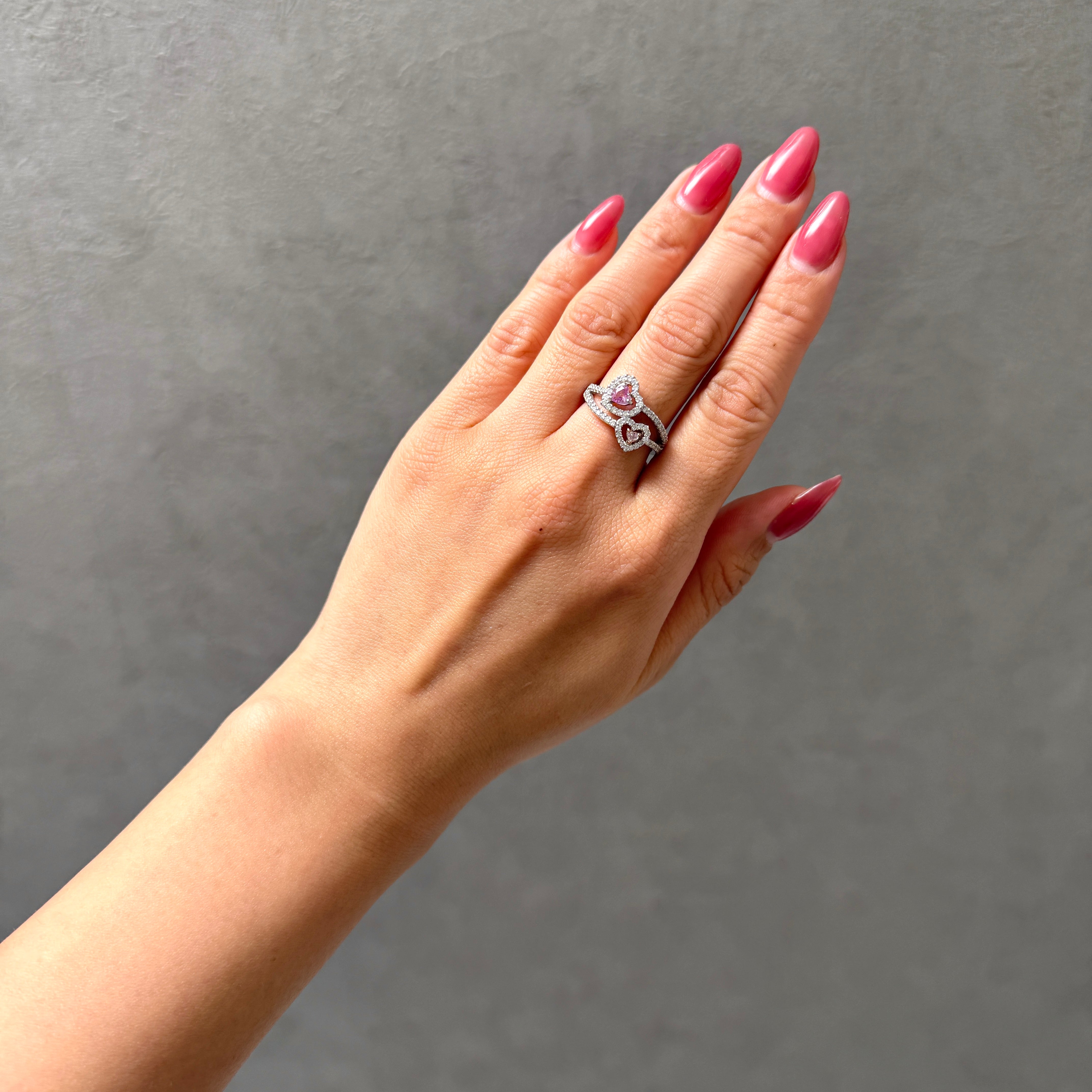 【GIA】〈一点物〉50：ノーヒートサファイアピンクダイヤリング（最短お届け対象）