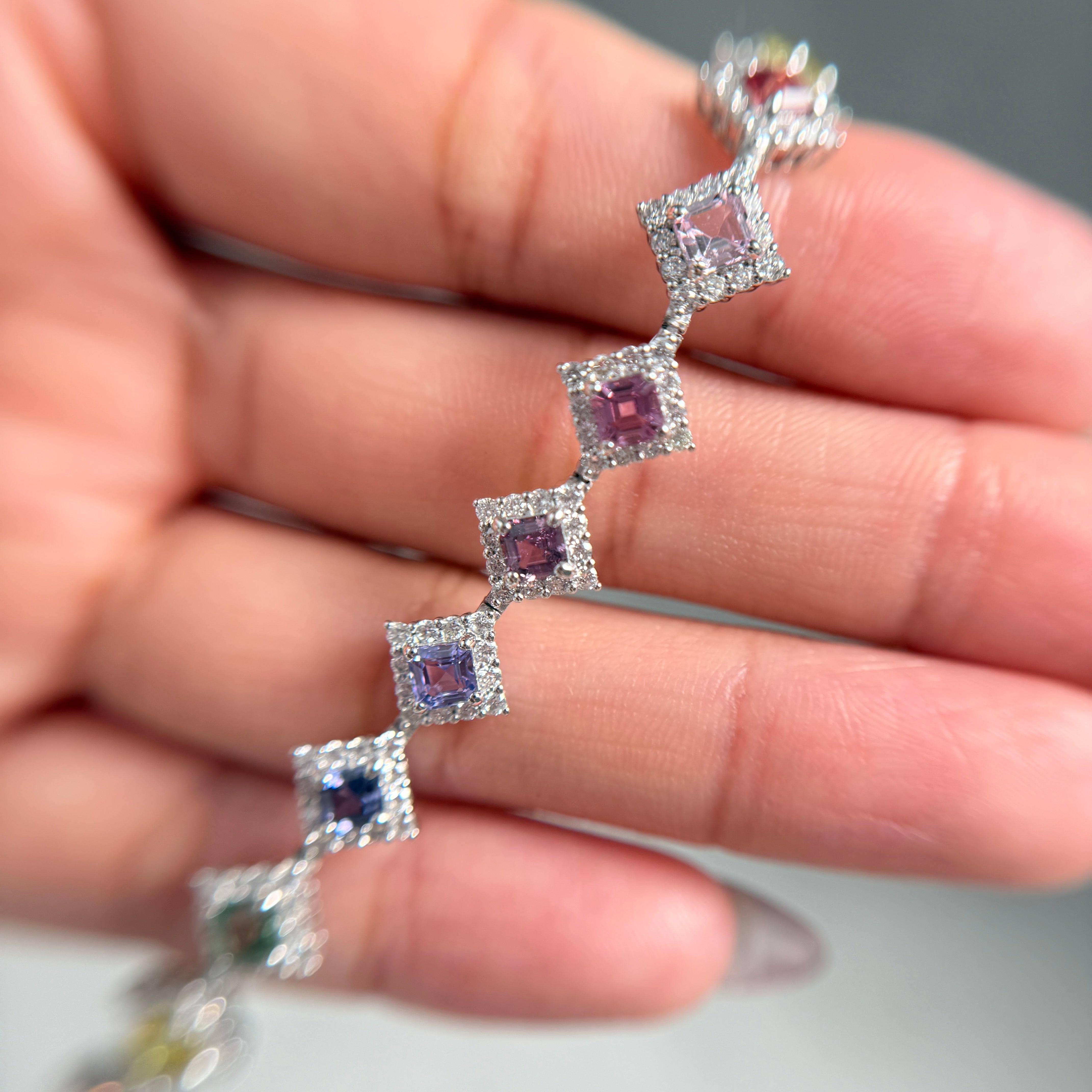 【GIA】〈一点物〉170：ノーヒートマルチカラーサファイアブレスレット