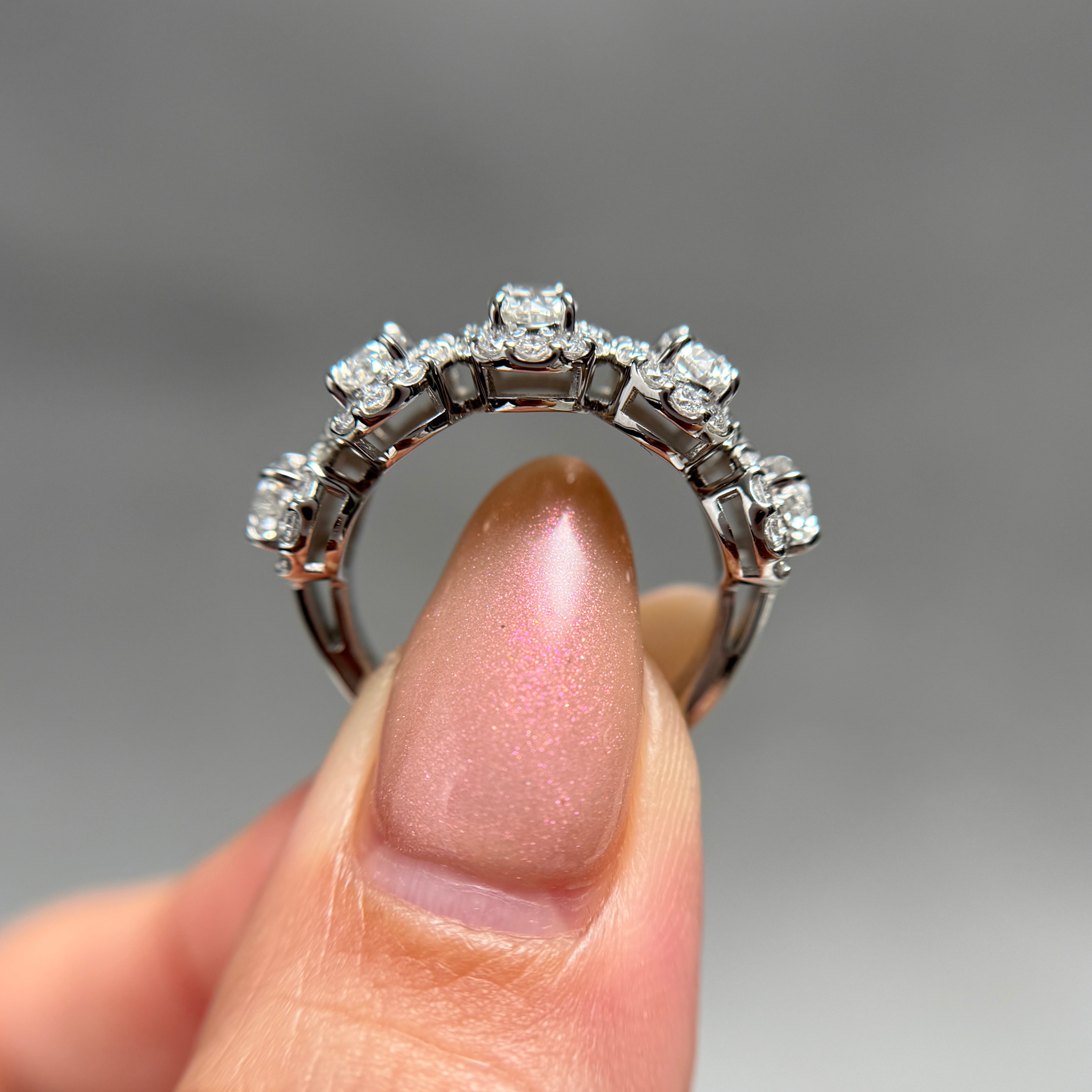 GIA】5連ハーフエタニティリング（オーバル）