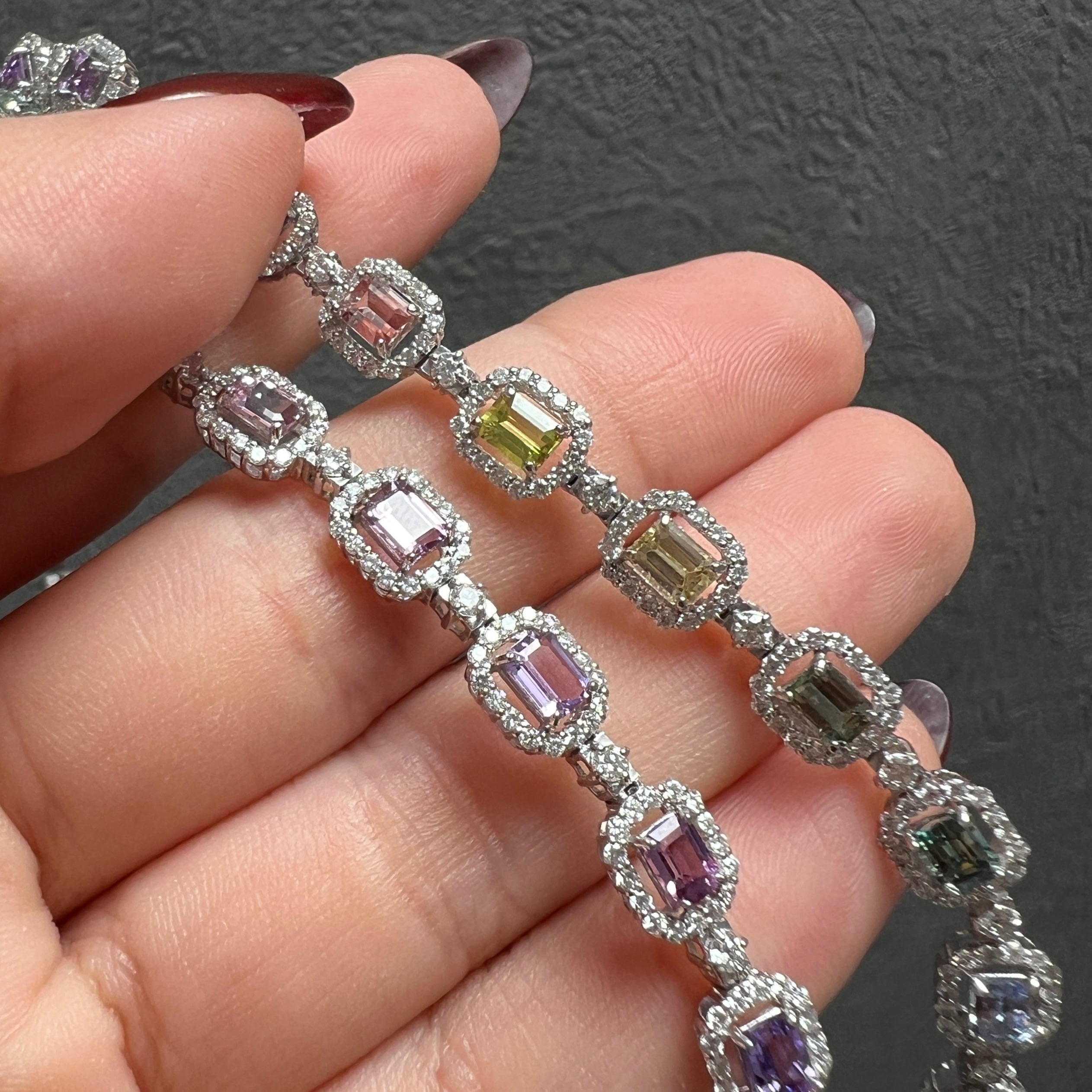 130：【GIA】ノーヒートマルチカラーサファイヤ ネックレス
