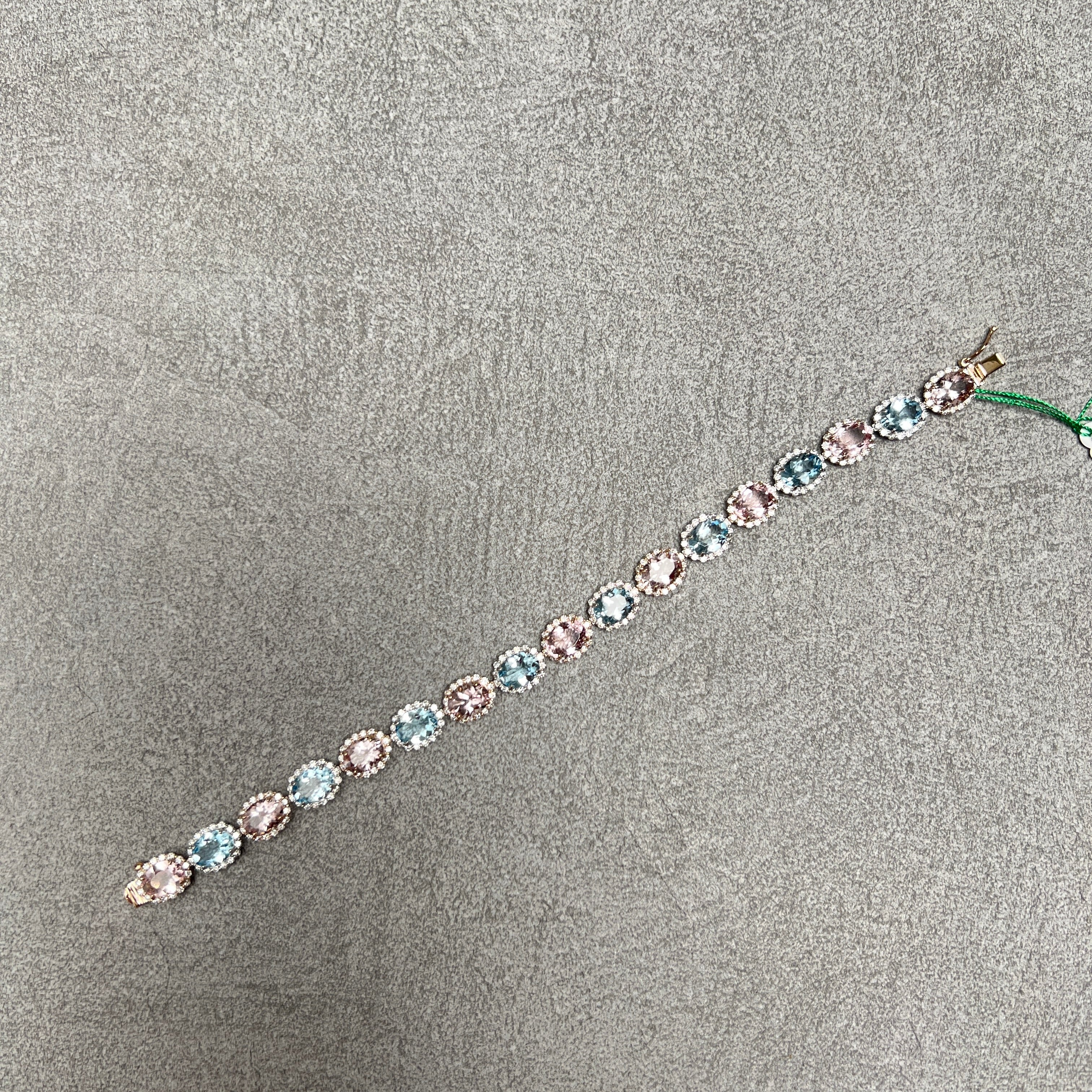 〈一点物〉176：アクワマリン
モルガナイトブレスレット