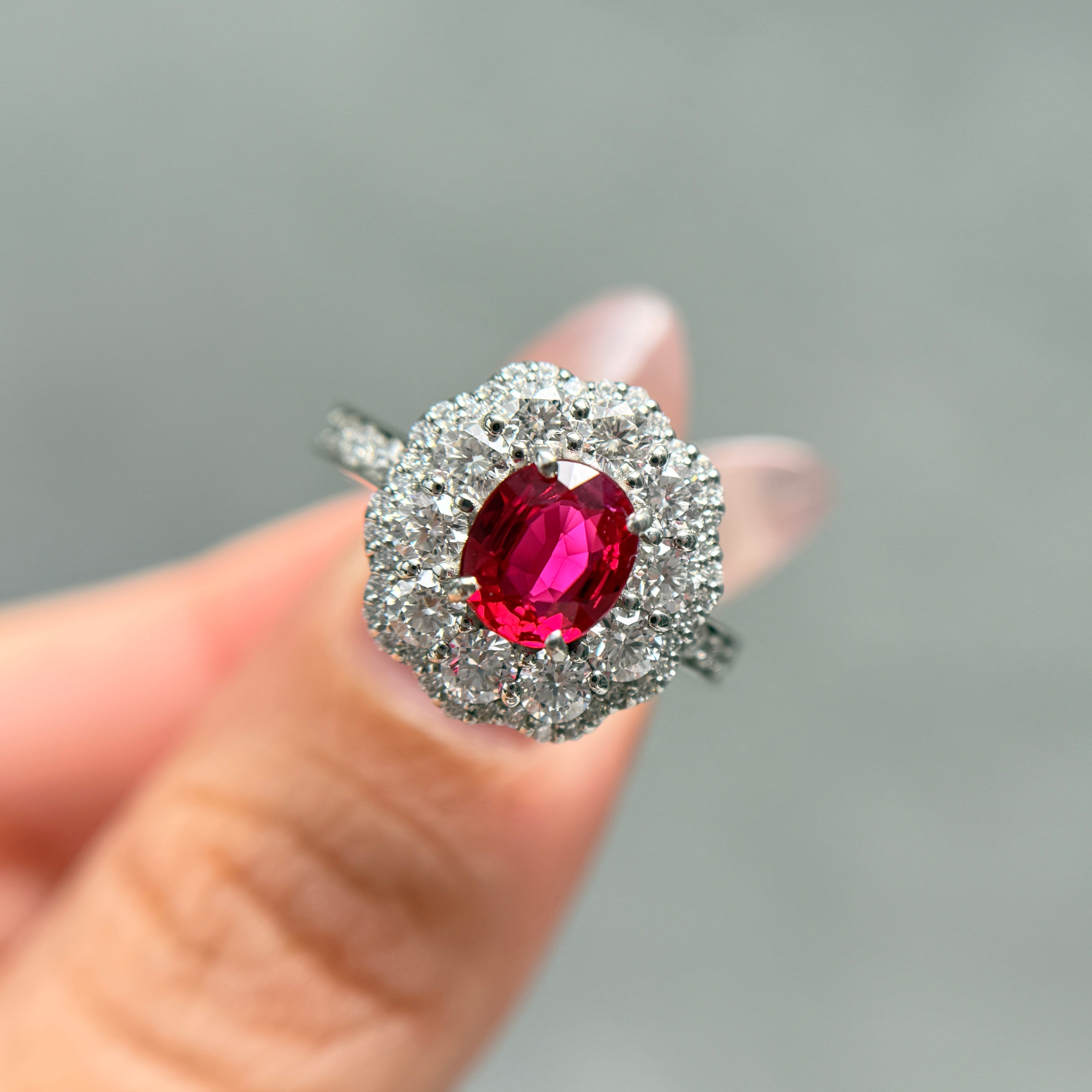 【GIA】〈一点物〉14：ビルマ産ピジョンブラッドルビーリング（最短お届け対象）