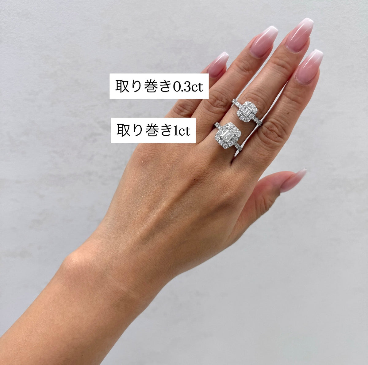 【GIA】【F/VS】1ct取り巻きリング
