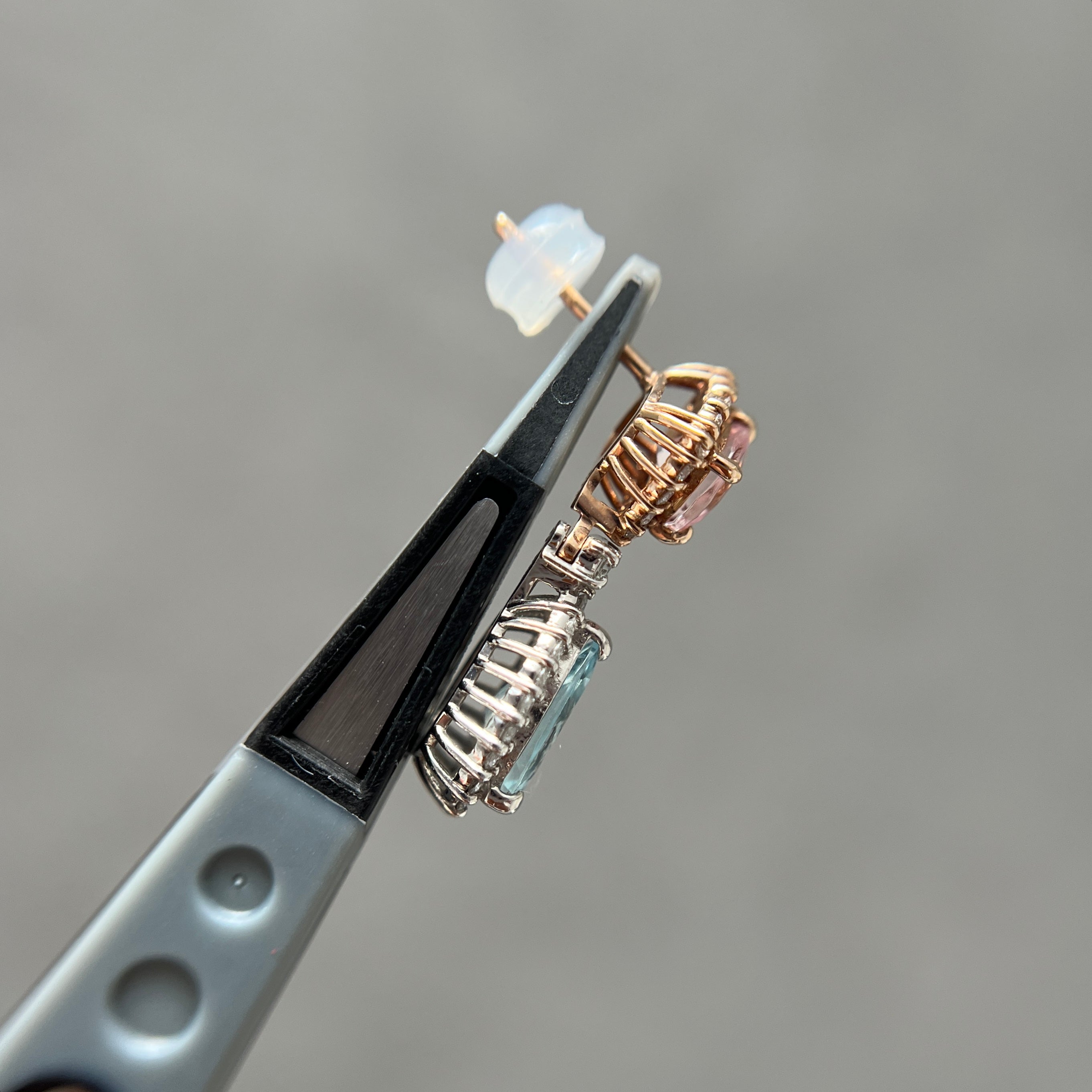 〈一点物〉43：アクワマリン/モルガナイトピアス（最短お届け対象）