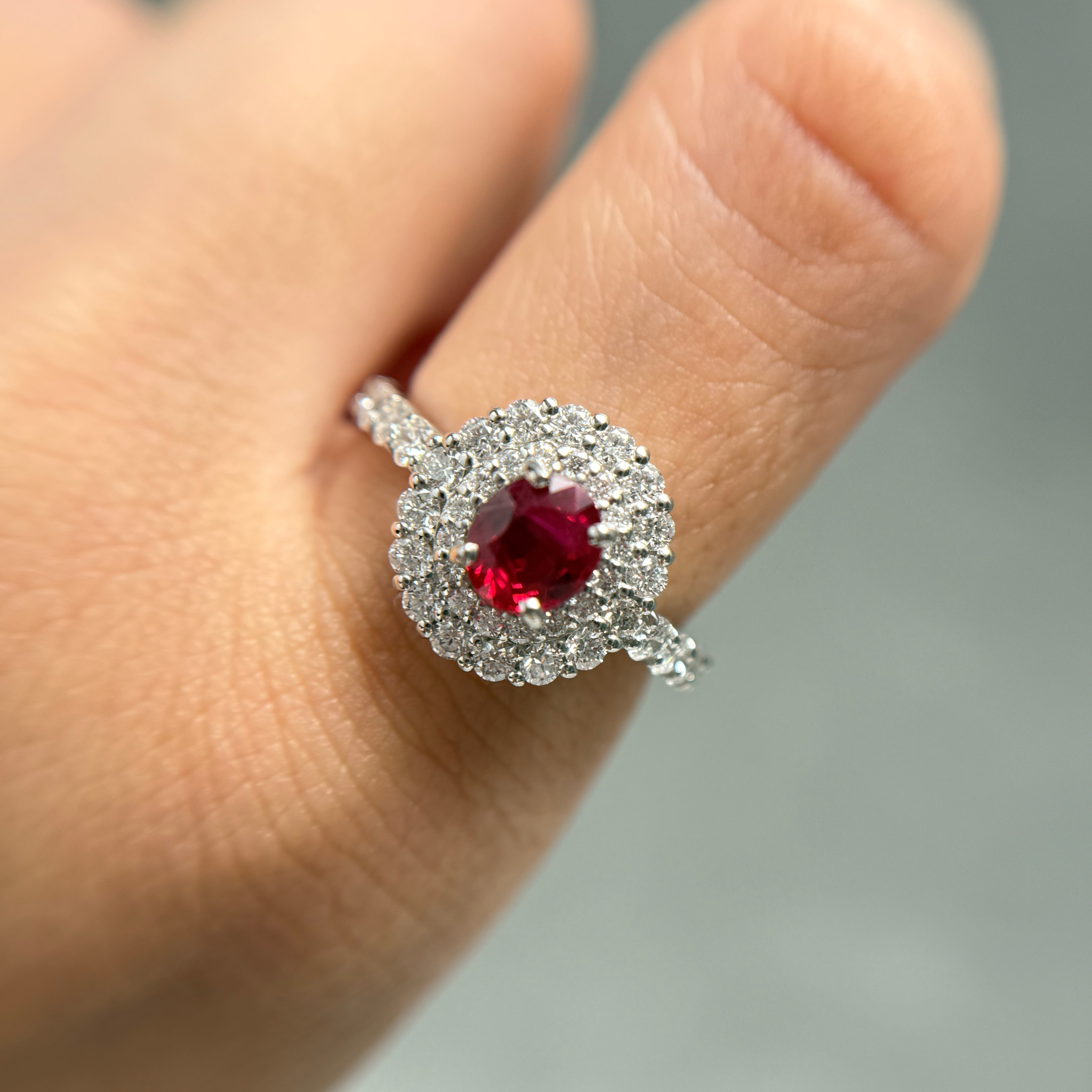 【GIA】〈一点物〉16：ビルマ産ピジョンブラッドルビーリング（最短お届け対象）