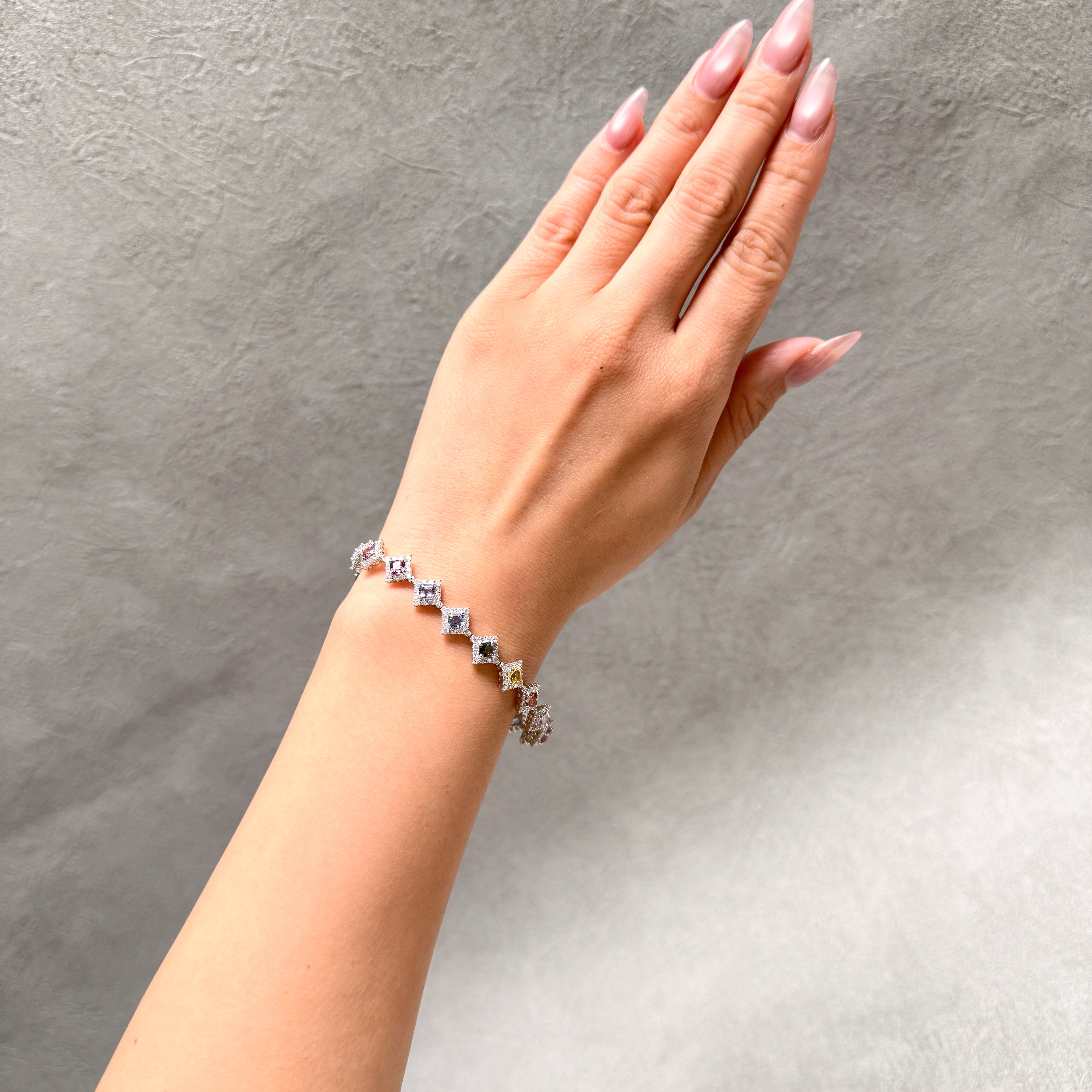 【GIA】〈一点物〉170：ノーヒートマルチカラーサファイアブレスレット