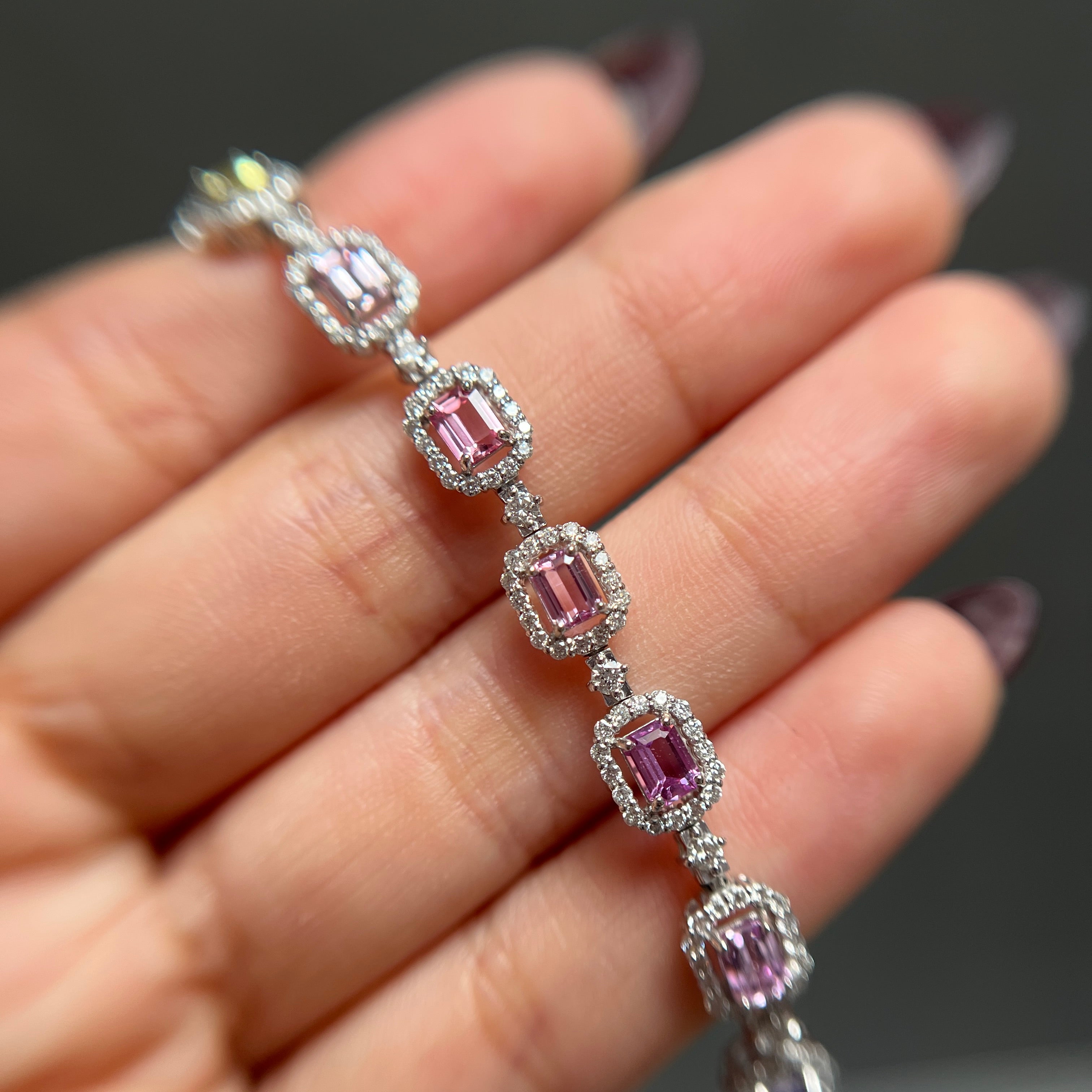 131：【GIA】ノーヒートマルチカラーサファイヤ ブレスレット