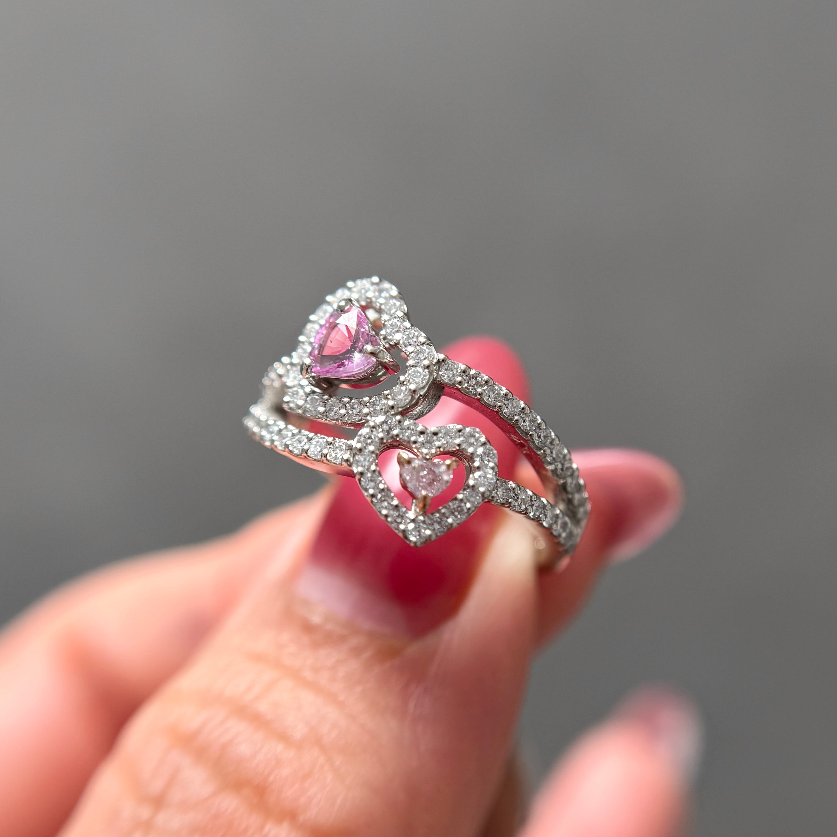 【GIA】〈一点物〉50：ノーヒートサファイアピンクダイヤリング（最短お届け対象）