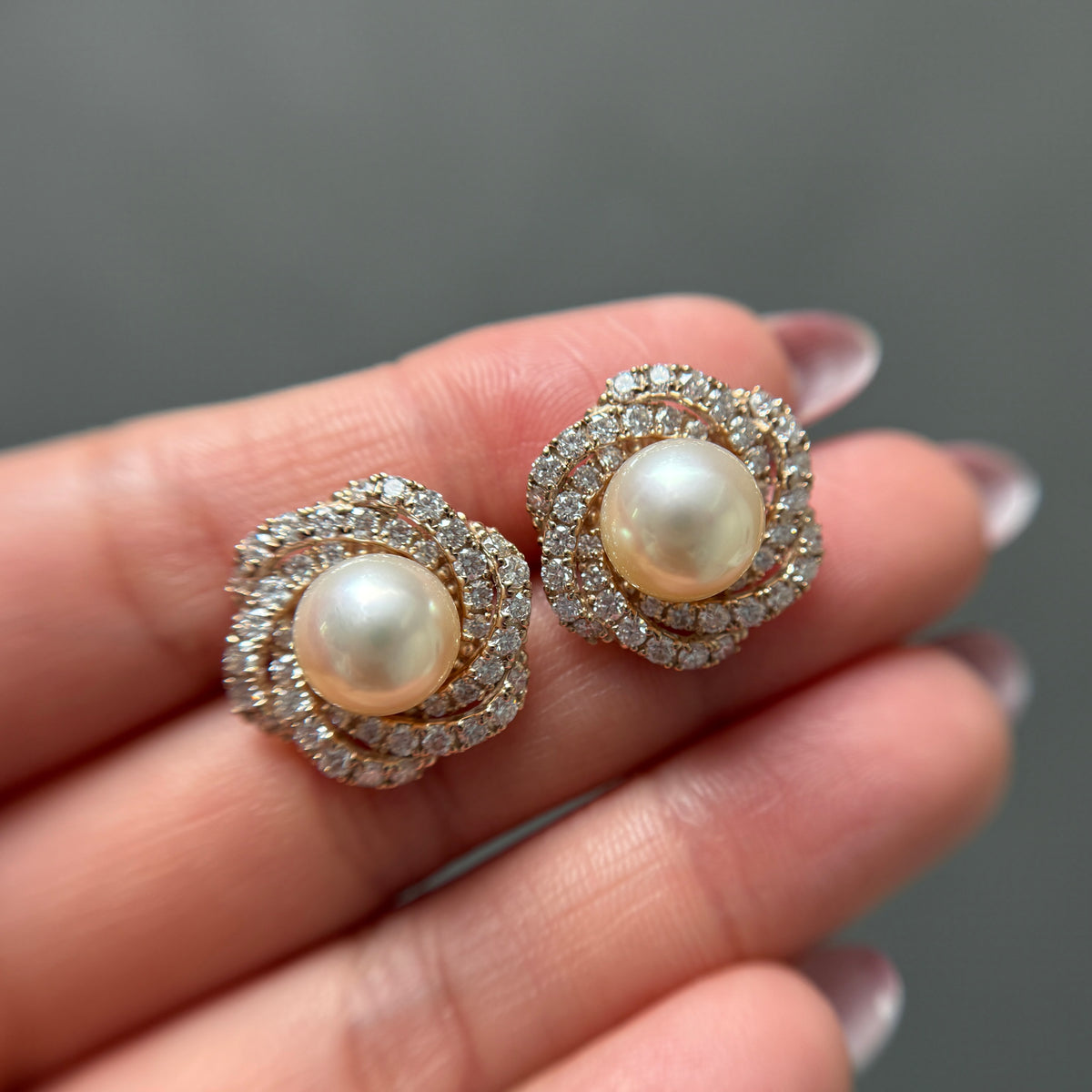【アコヤ9ｰ9.5mm】ロゼピアス