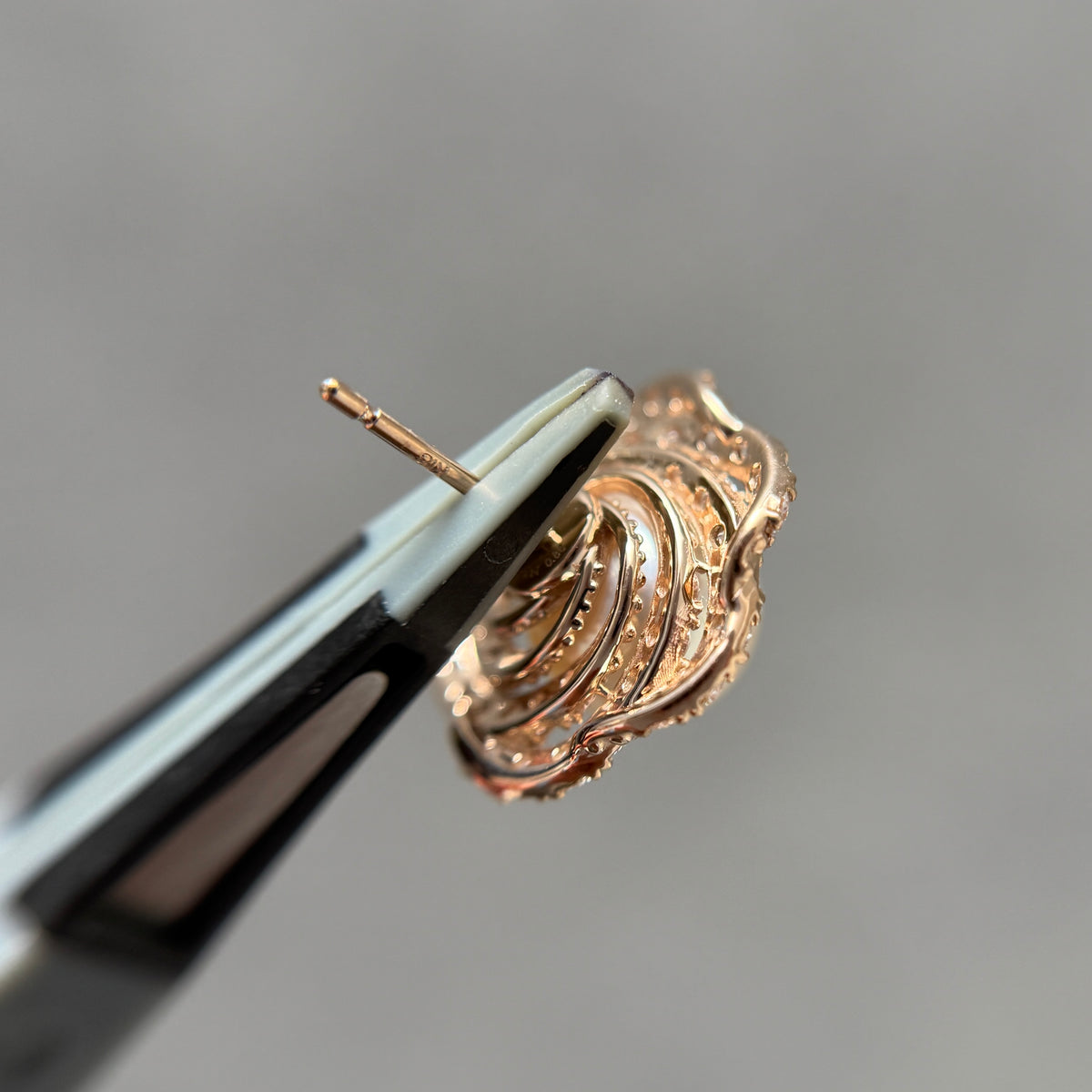 【アコヤ9ｰ9.5mm】ロゼピアス