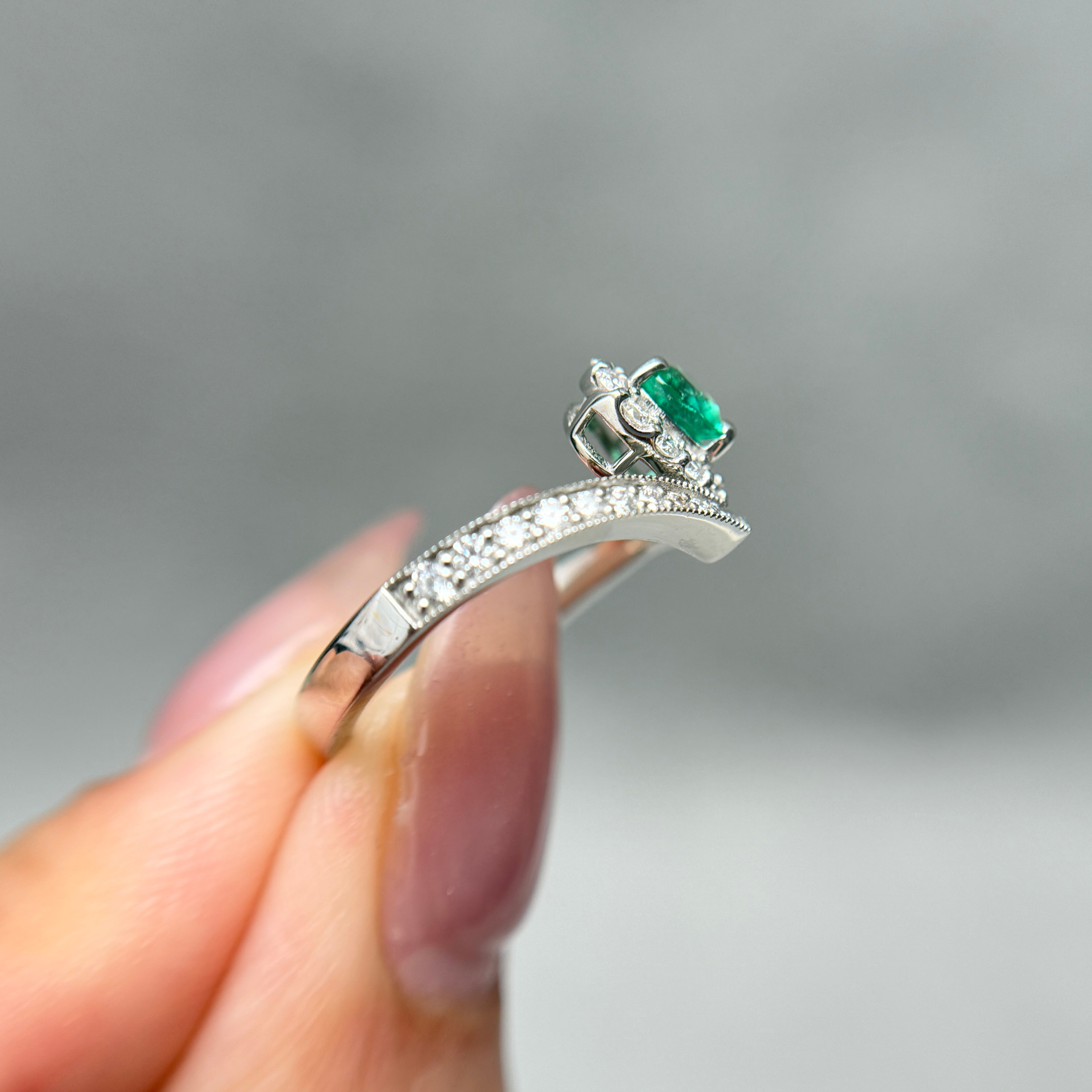 【GIA】〈一点物〉19：コロンビア産ノンオイルエメラルドリング（最短お届け対象）