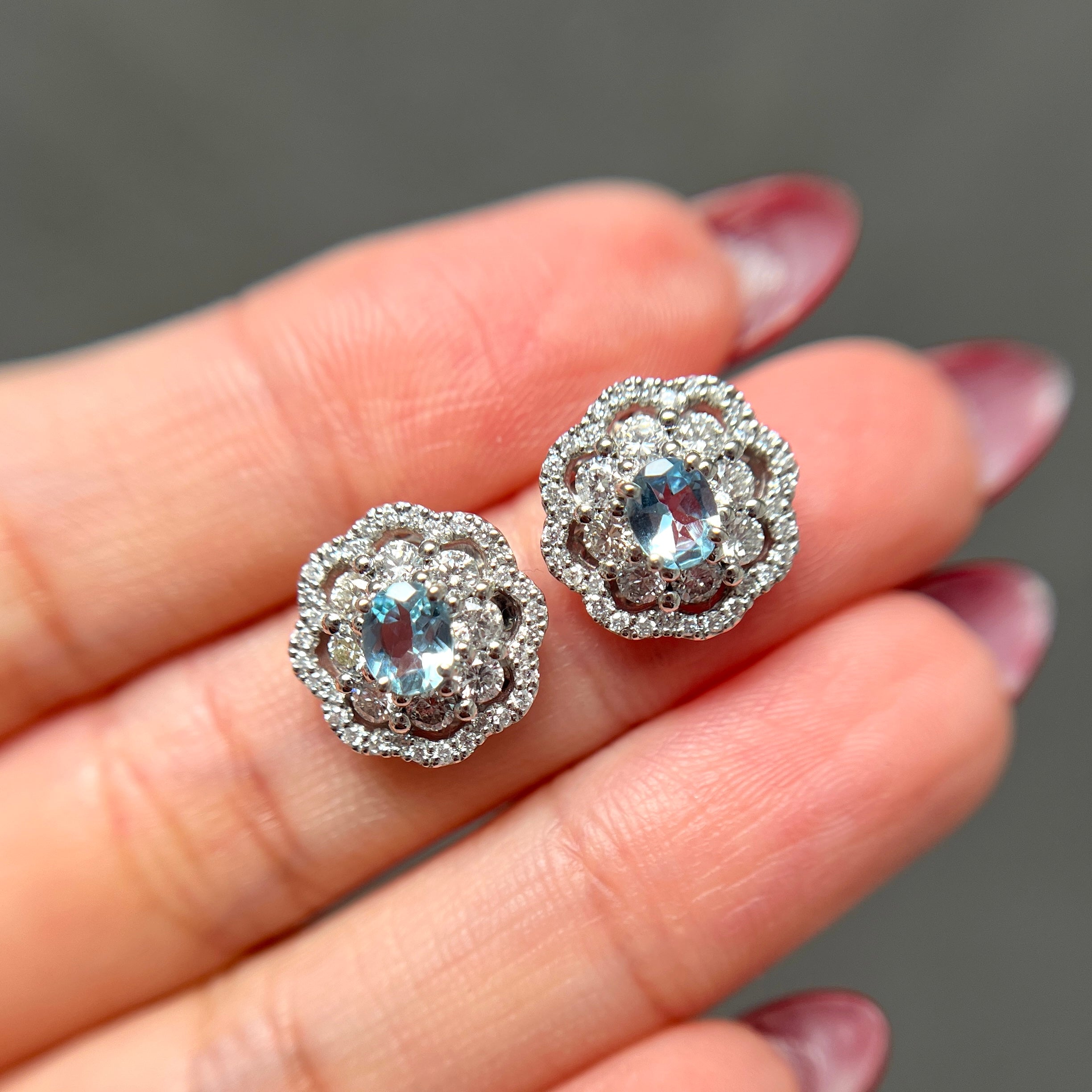 〈一点物〉48：アクワマリンピアス（最短お届け対象）