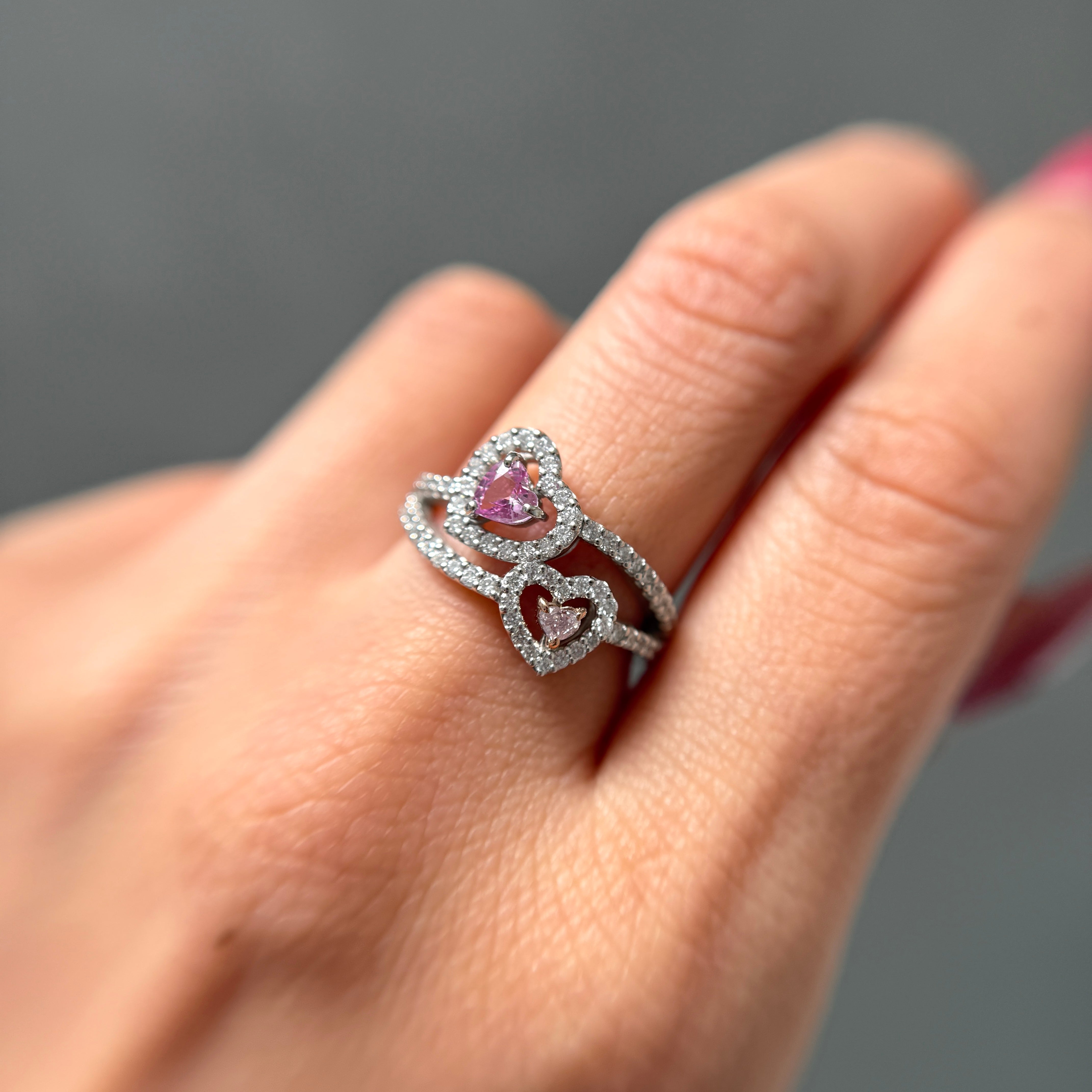 【GIA】〈一点物〉50：ノーヒートサファイアピンクダイヤリング（最短お届け対象）
