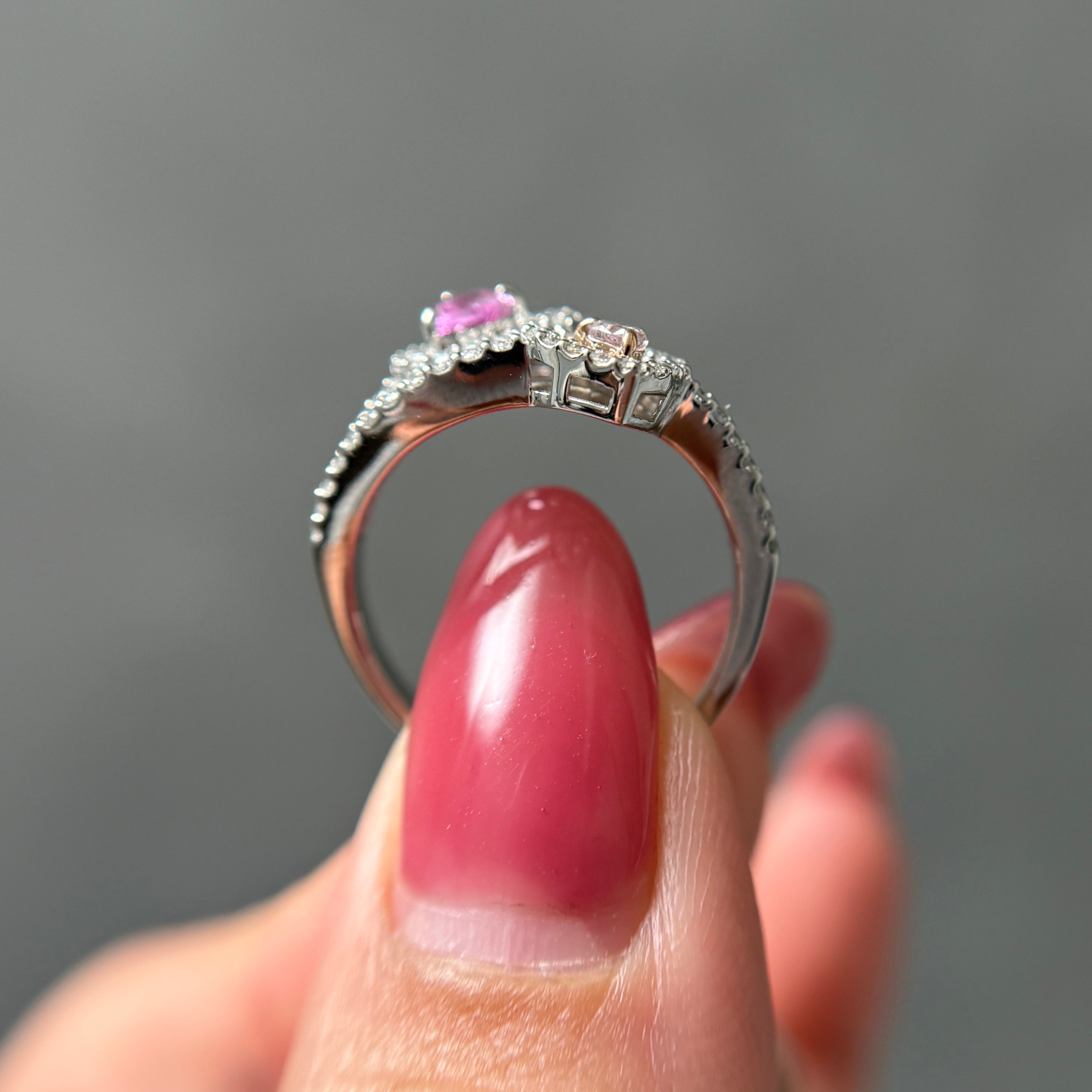【GIA】〈一点物〉50：ノーヒートサファイアピンクダイヤリング（最短お届け対象）