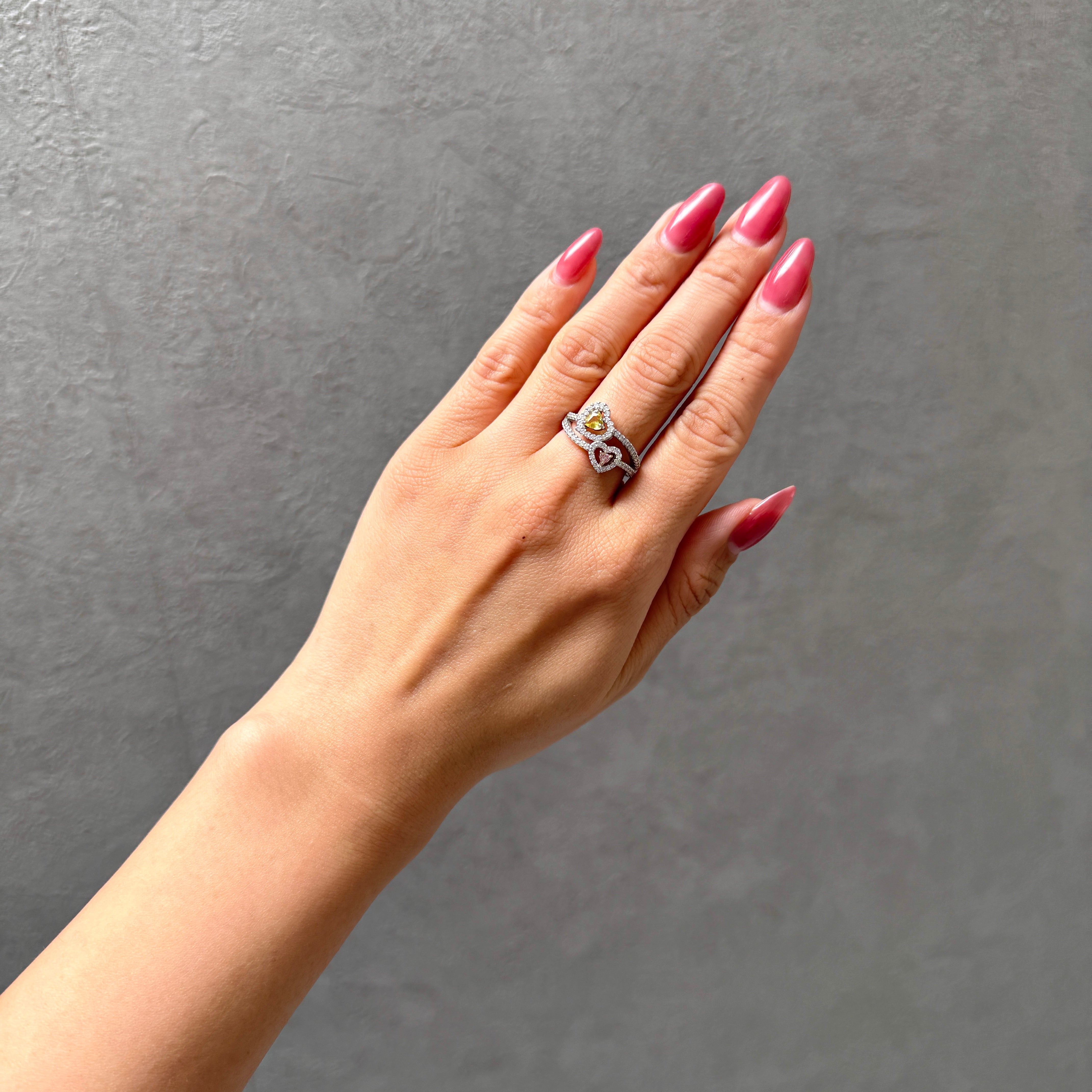 【GIA】〈一点物〉51：ノーヒートサファイアピンクダイヤリング（最短お届け対象）