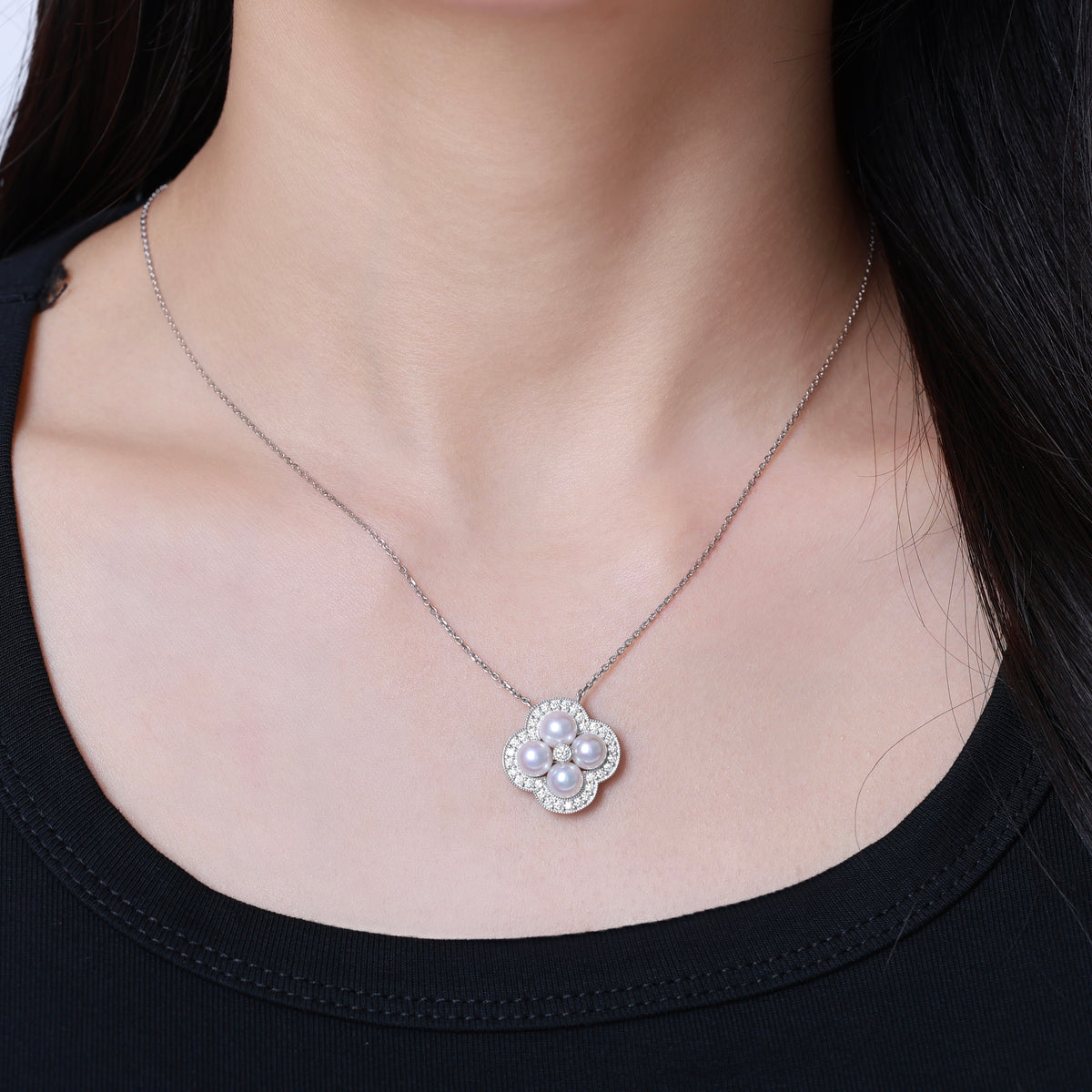 【アコヤ5.8-6.0mm】マーブルネックレス