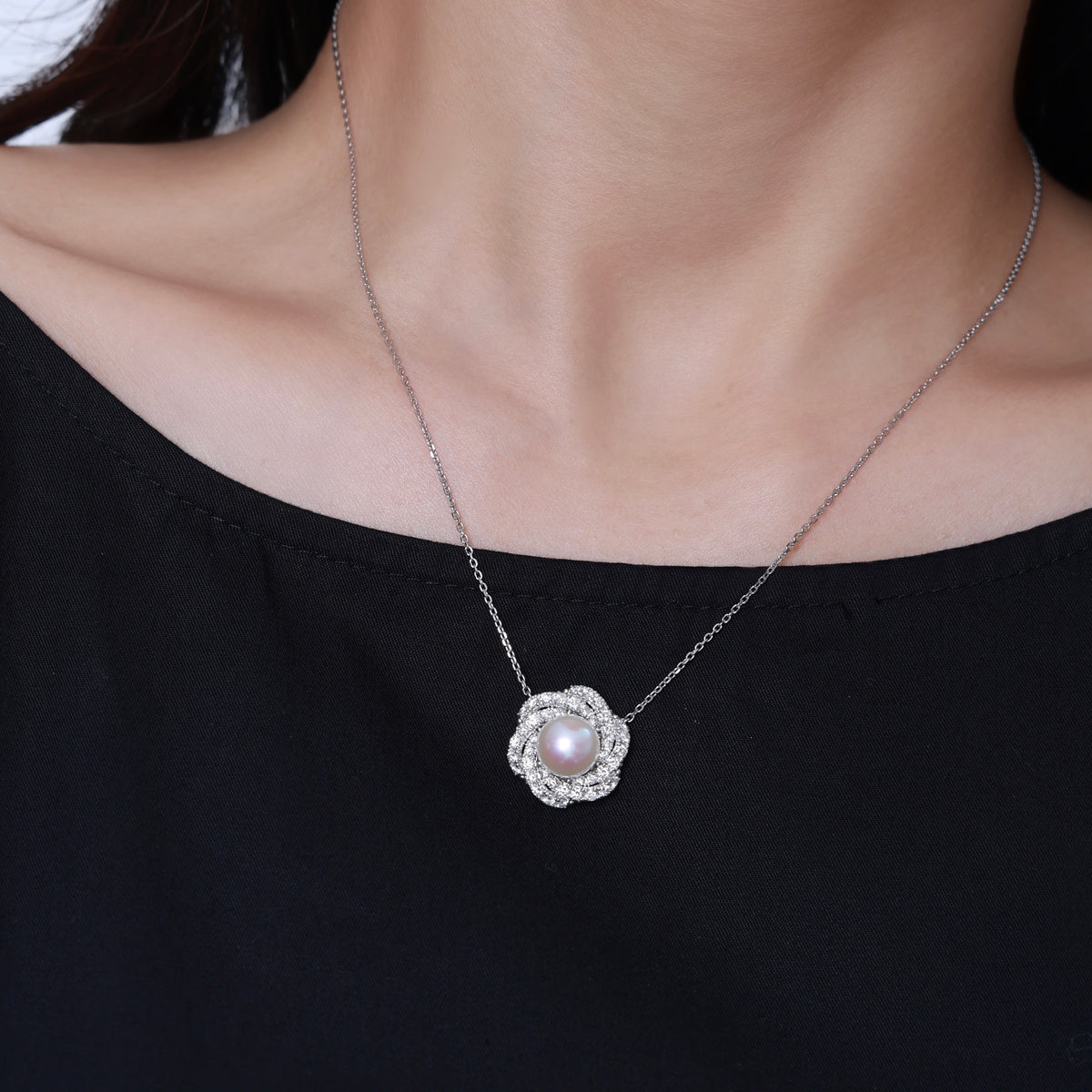 【アコヤ9ｰ9.5mm】ロゼネックレス