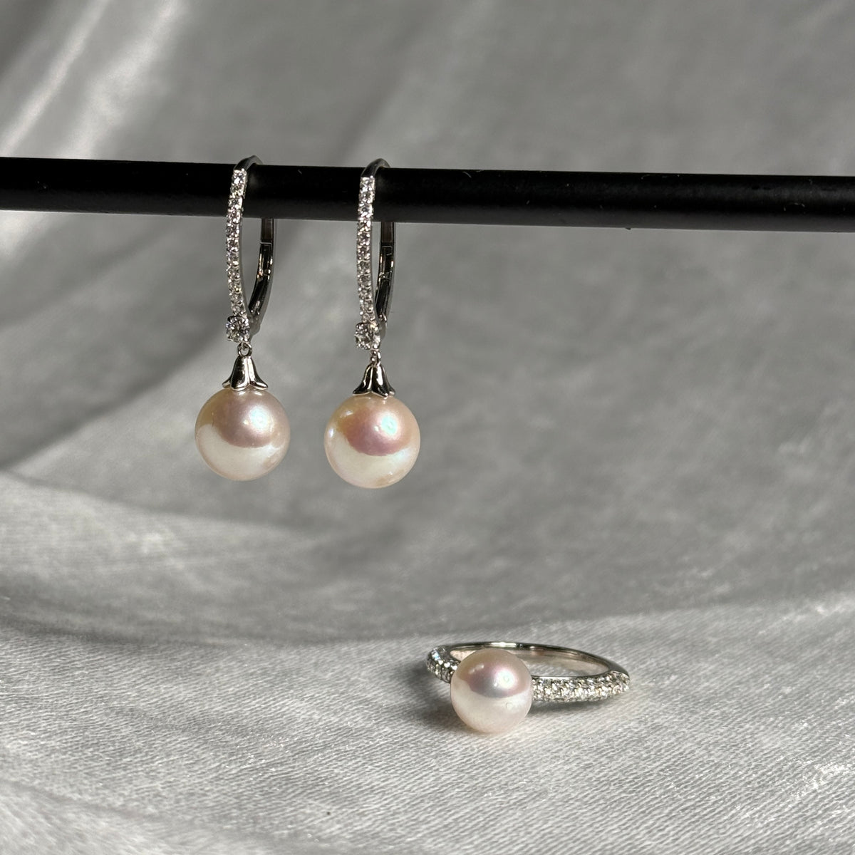 【アコヤ9ｰ9.5mm】ビジュピアス