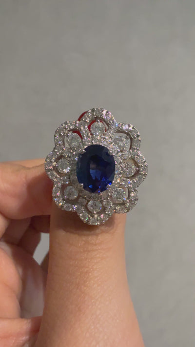 サファイアリング K18サファイア1.980ct リング