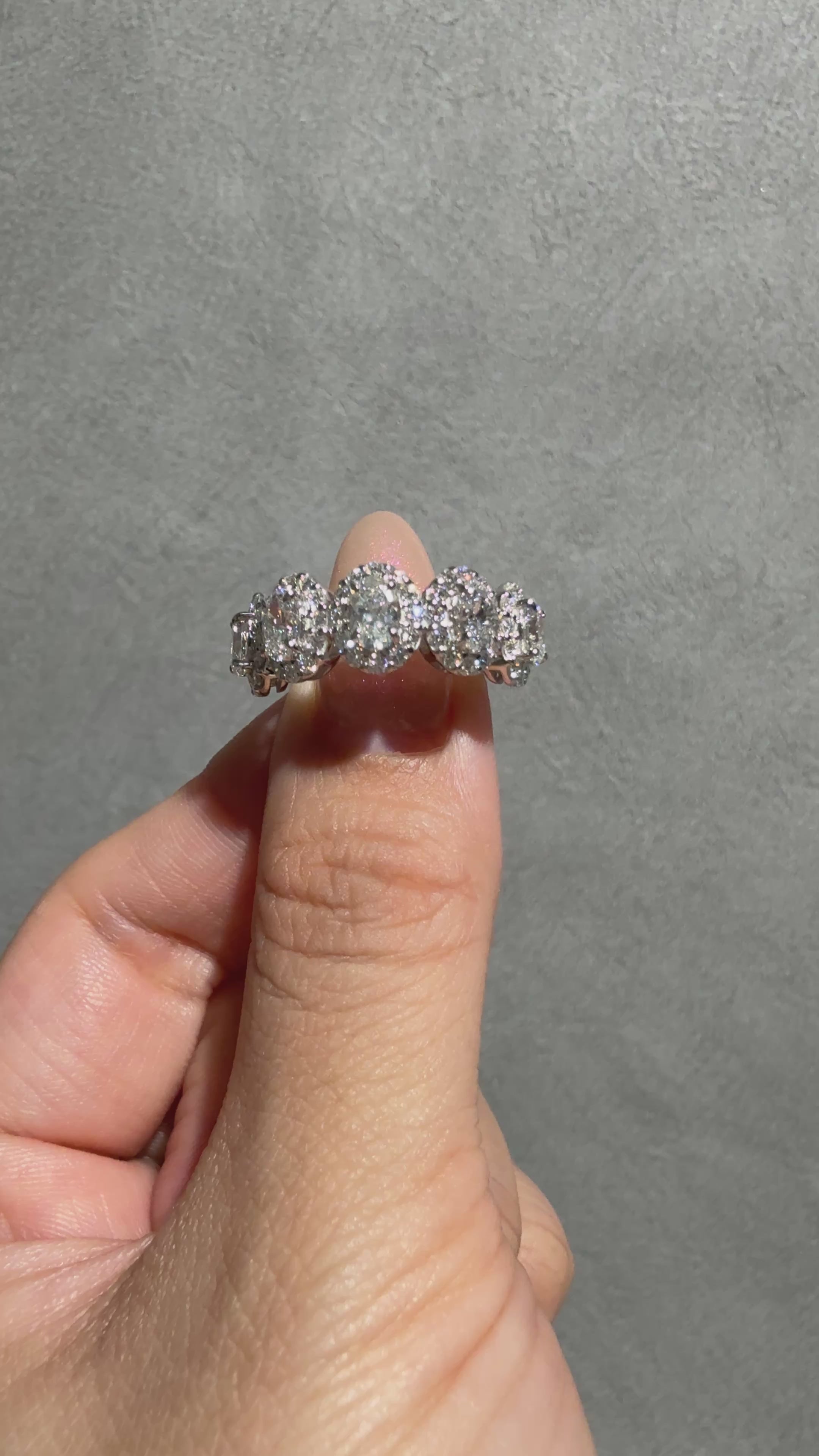 GIA】5連ハーフエタニティリング（オーバル）
