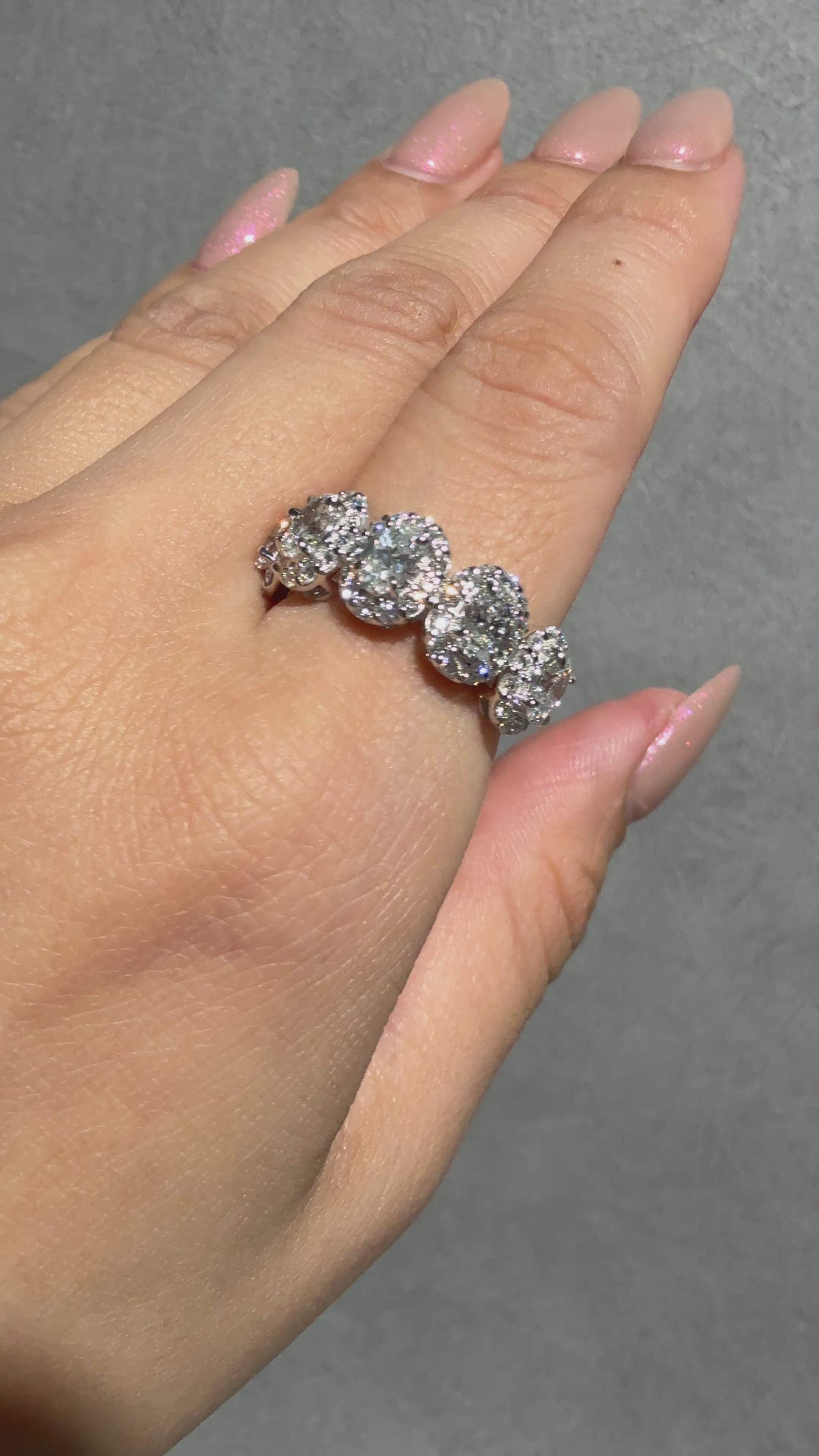 GIA】5連ハーフエタニティリング（オーバル）